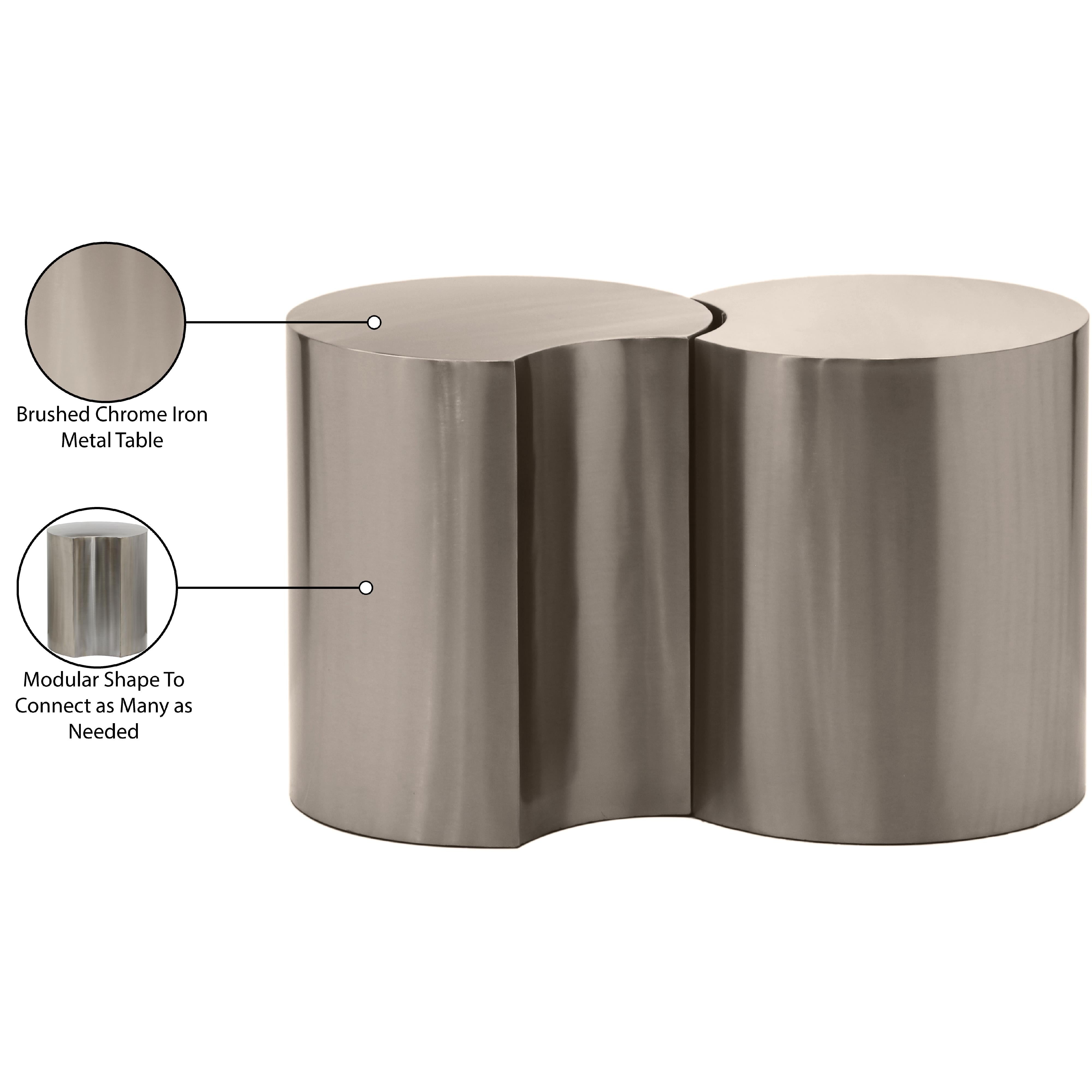 Meridian Dimple Silver End Table