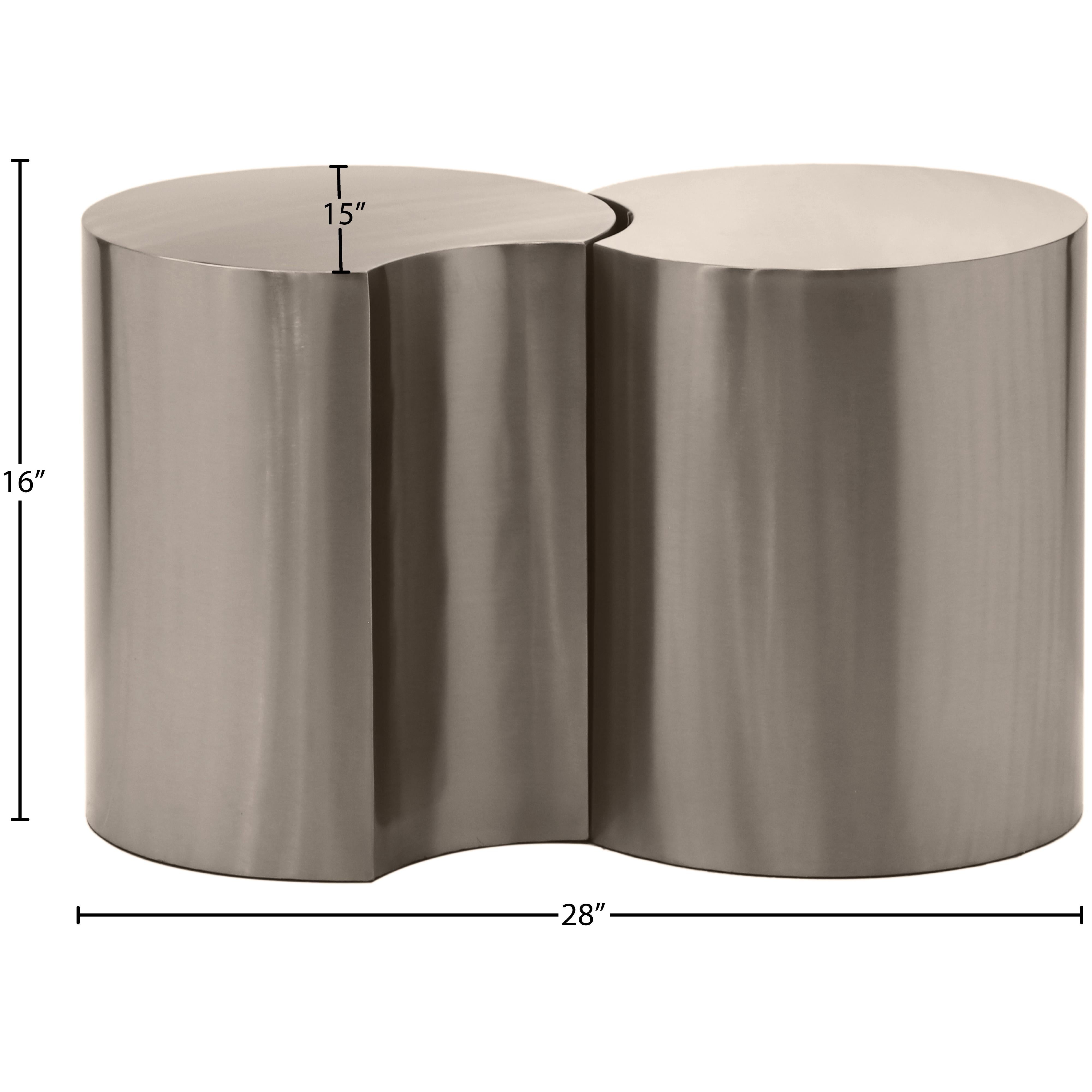 Meridian Dimple Silver End Table