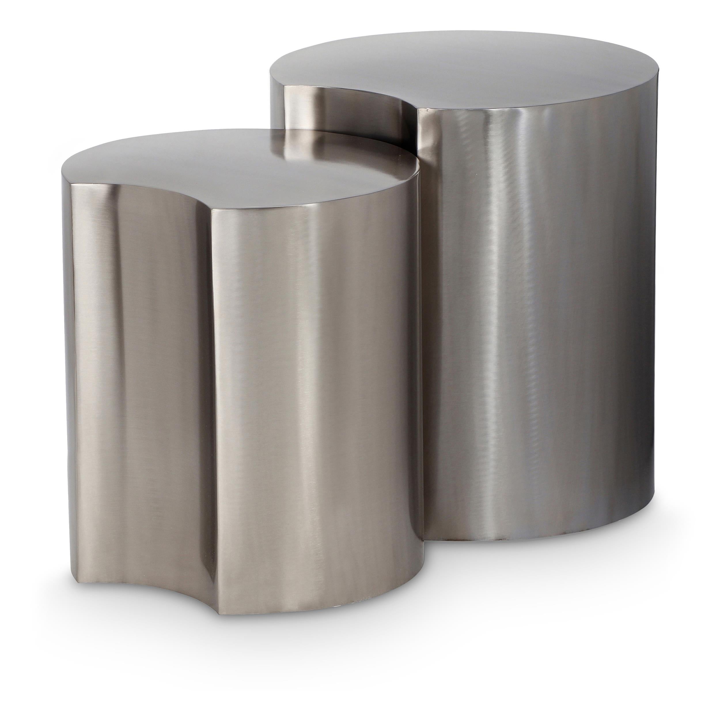 Meridian Dimple Silver End Table