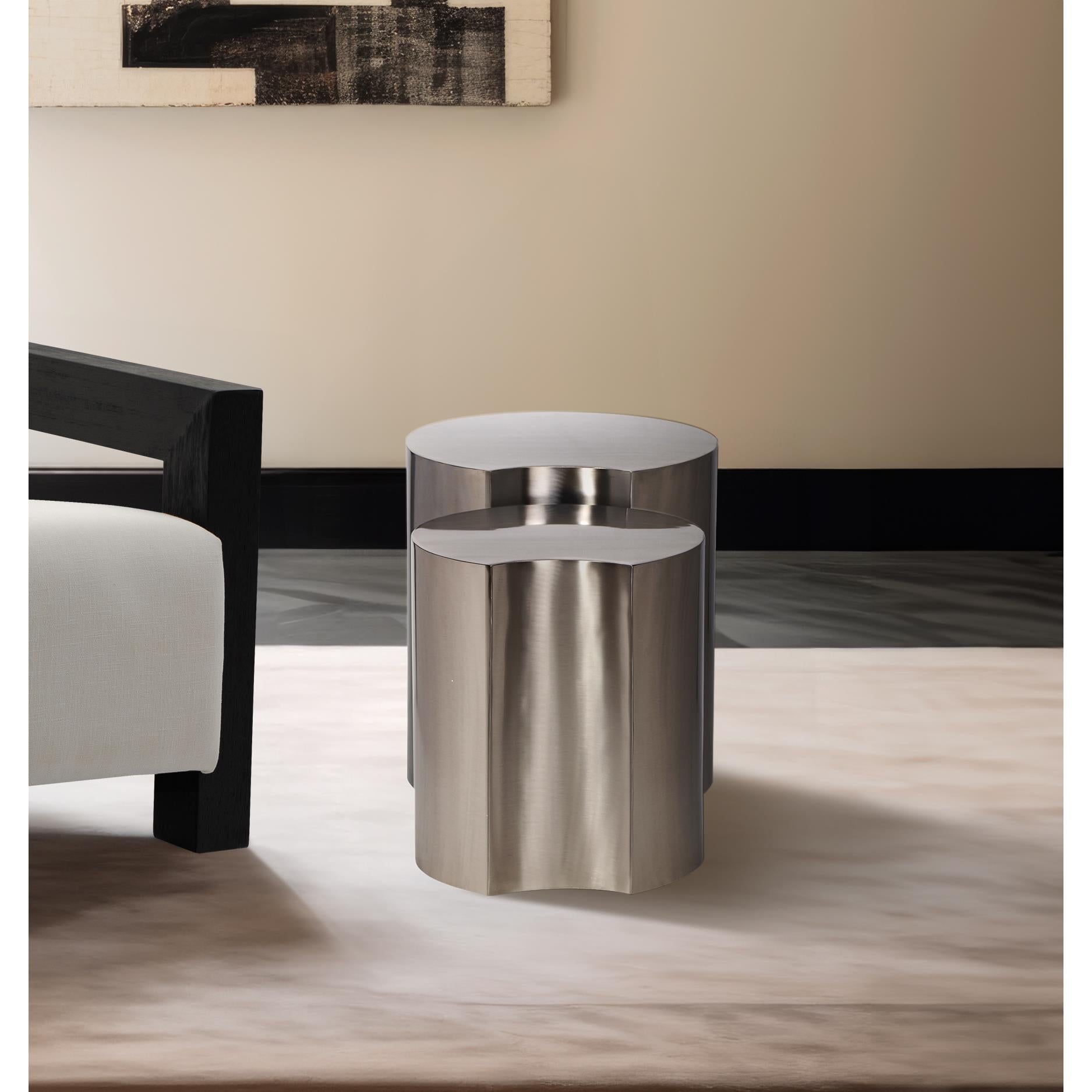 Meridian Dimple Silver End Table