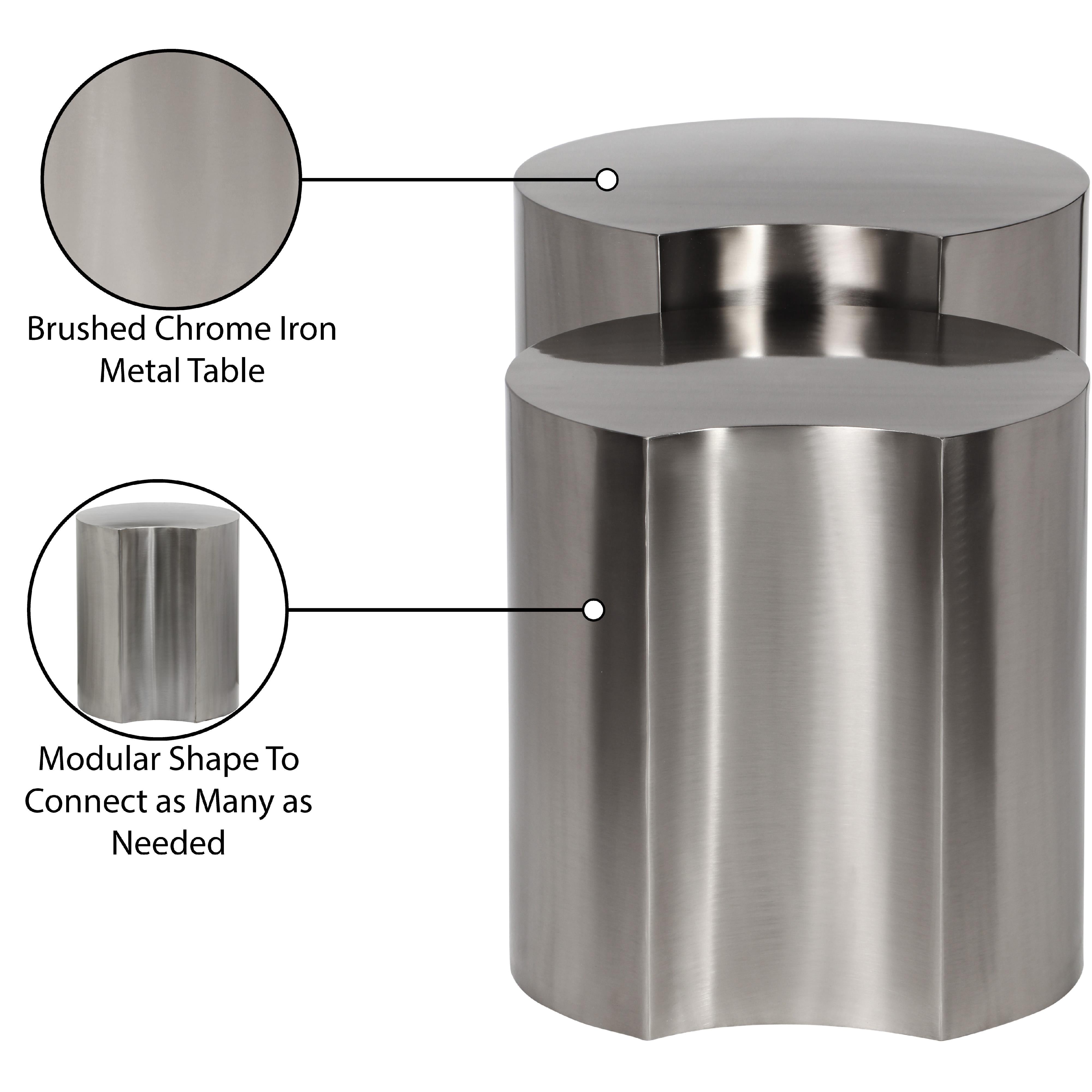Meridian Dimple Silver End Table