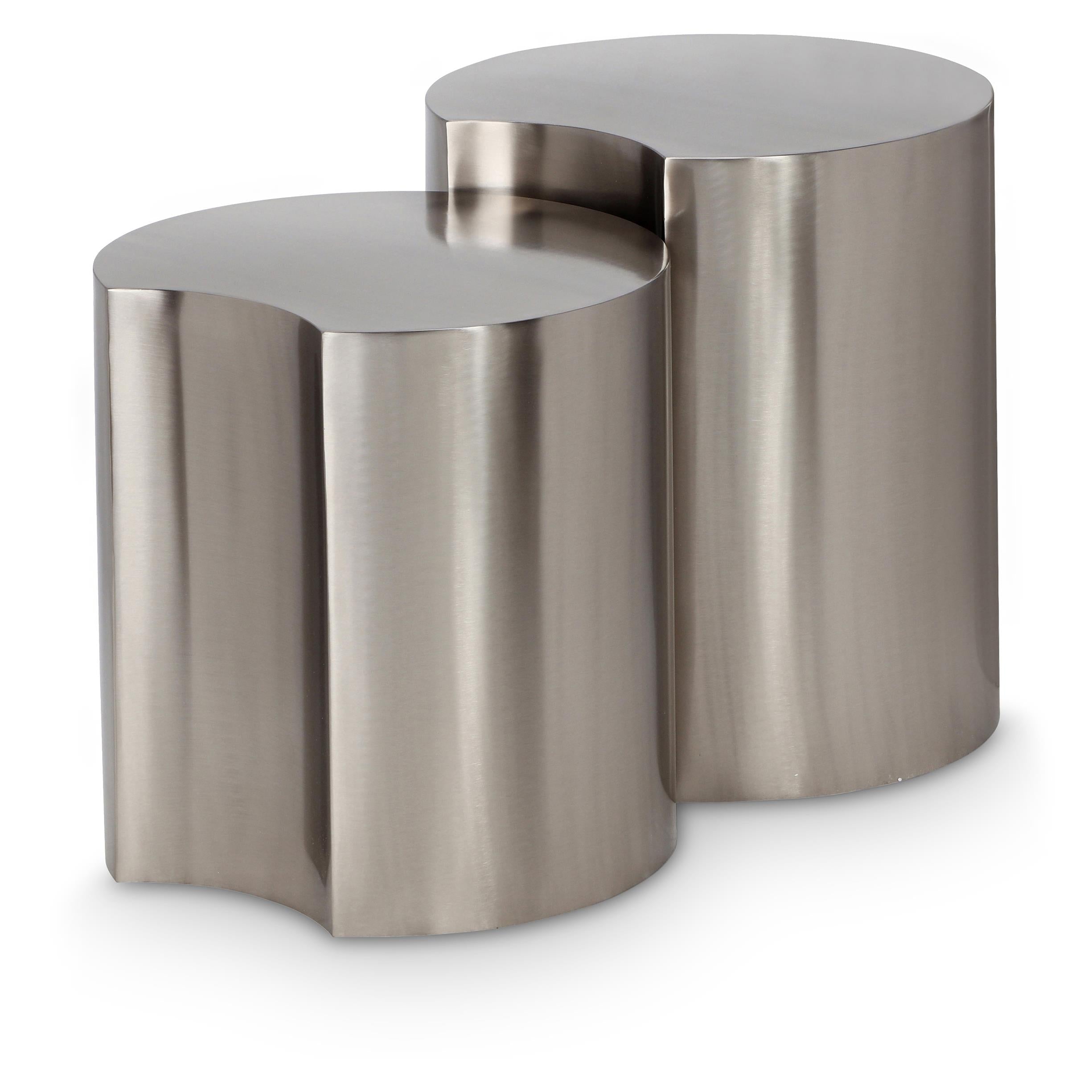 Meridian Dimple Silver End Table