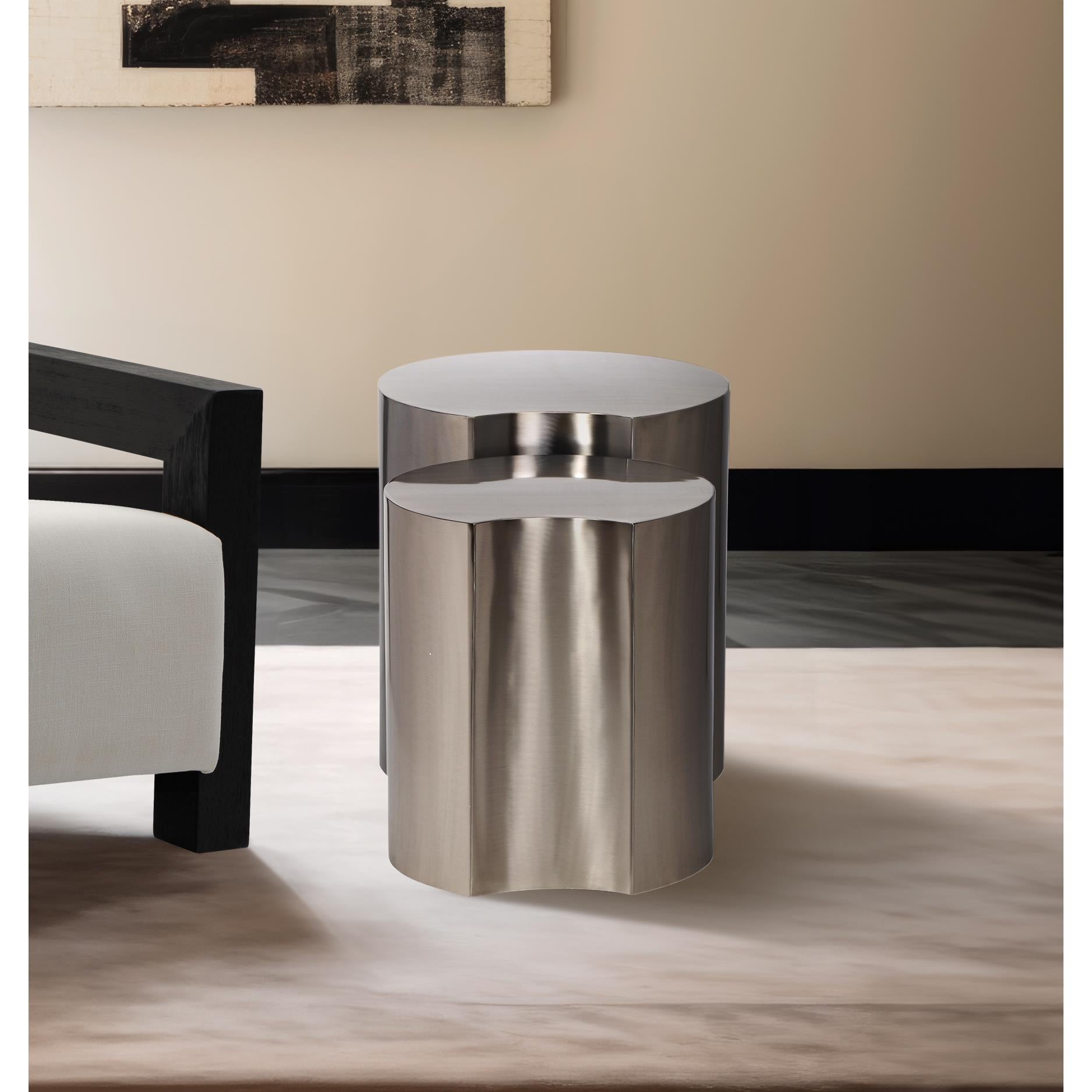Meridian Dimple Silver End Table