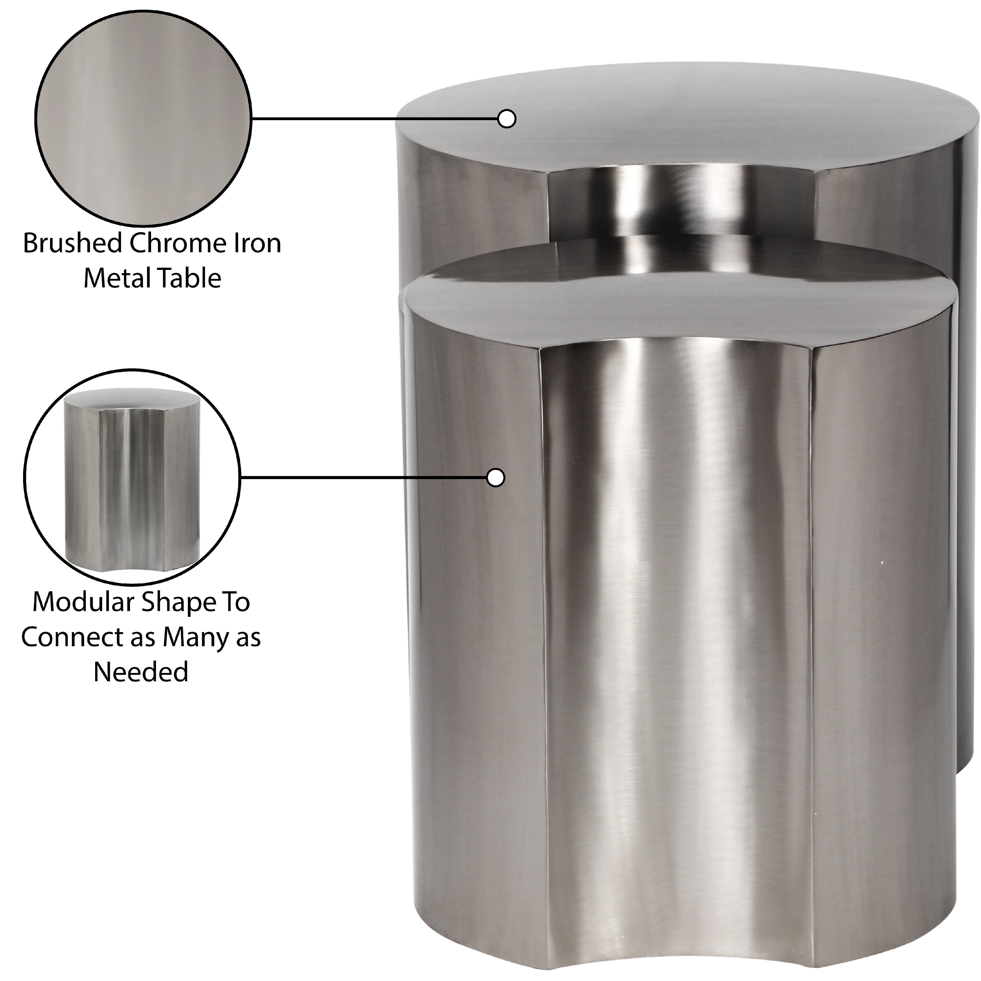 Meridian Dimple Silver End Table