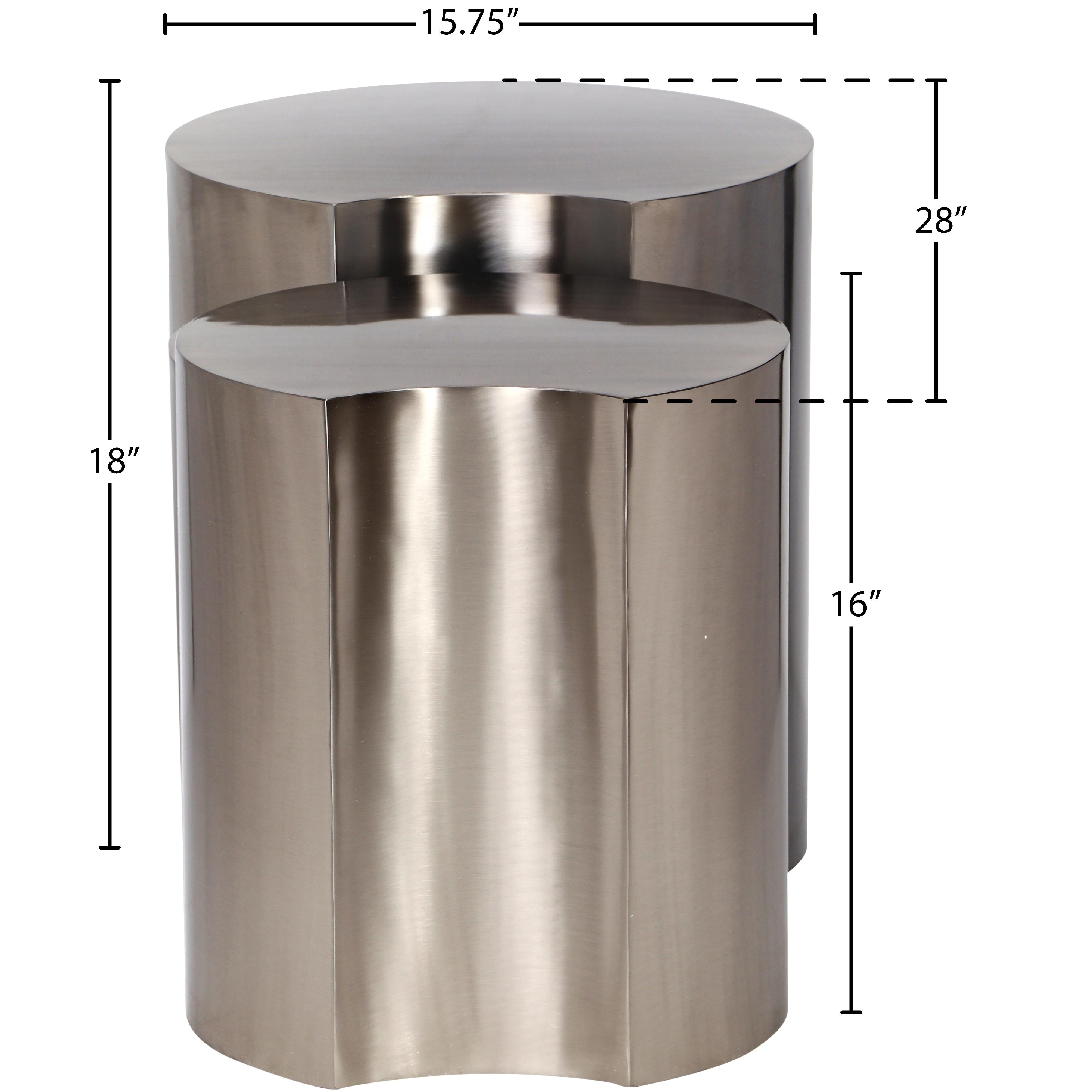 Meridian Dimple Silver End Table