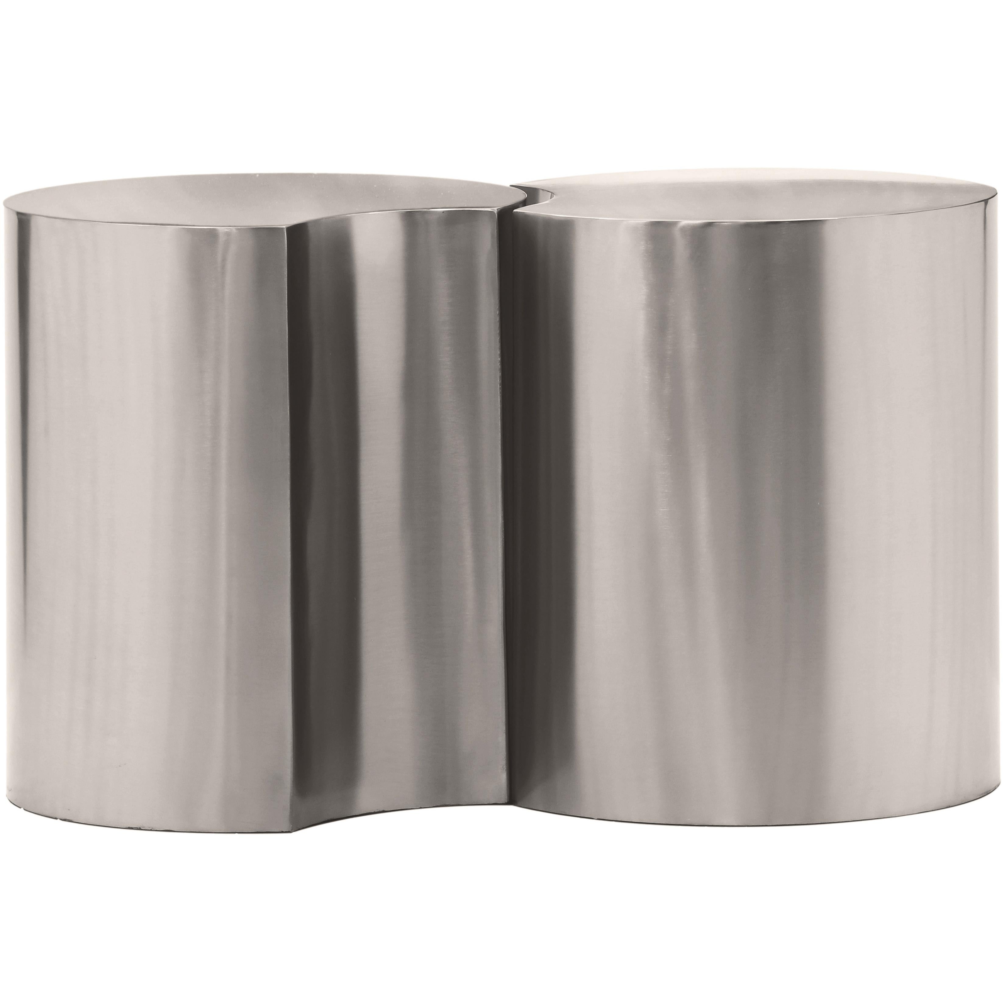 Meridian Dimple Silver End Table