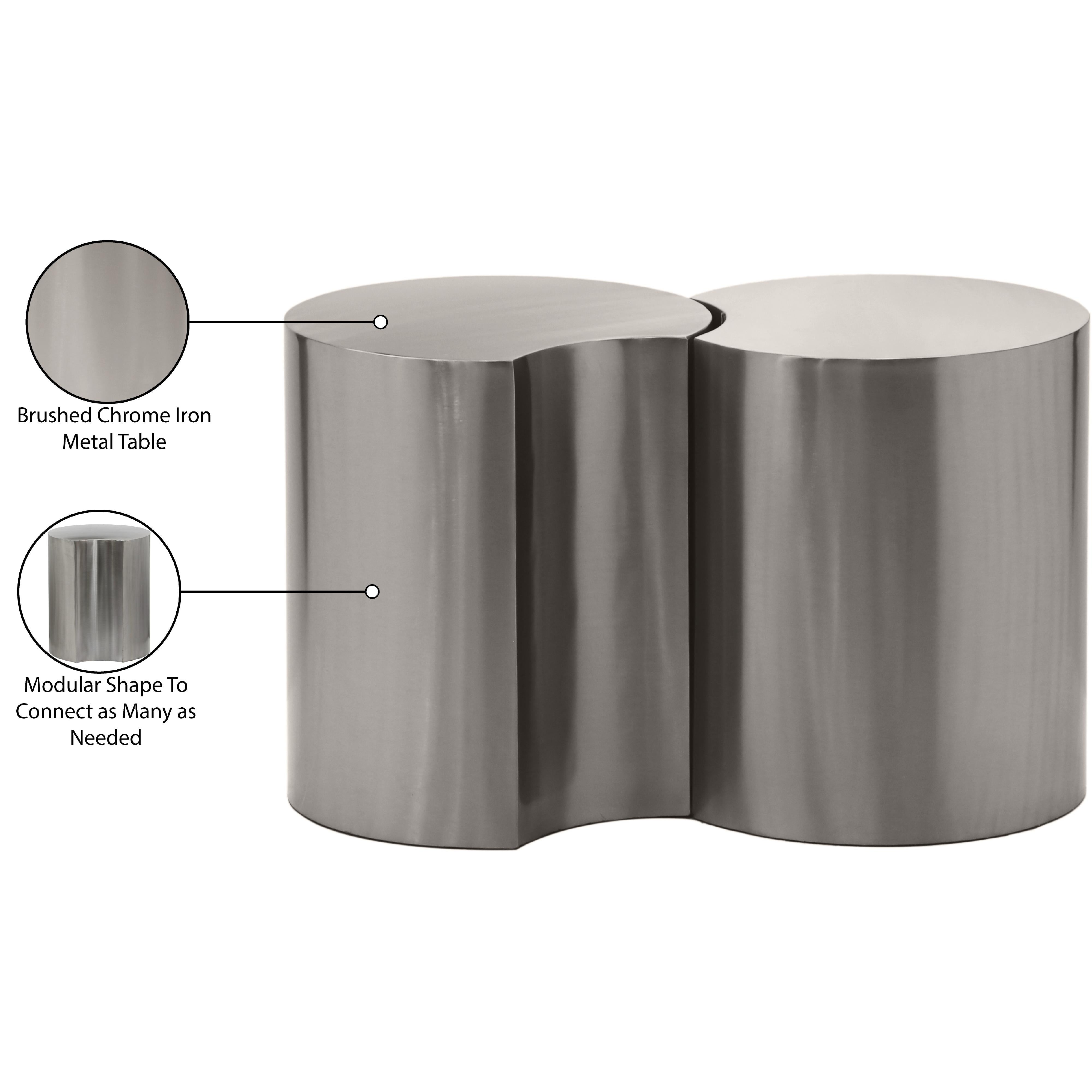 Meridian Dimple Silver End Table
