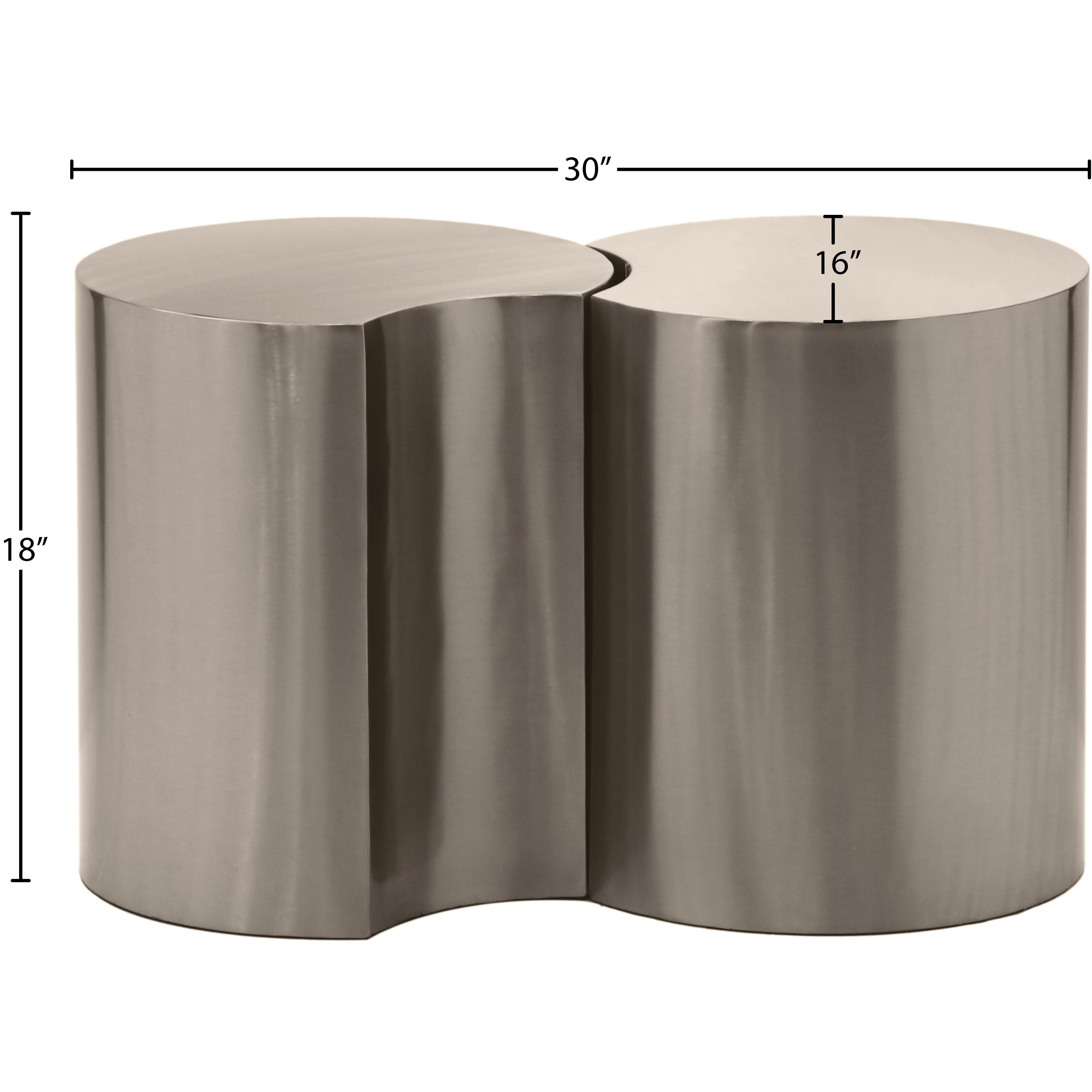 Meridian Dimple Silver End Table