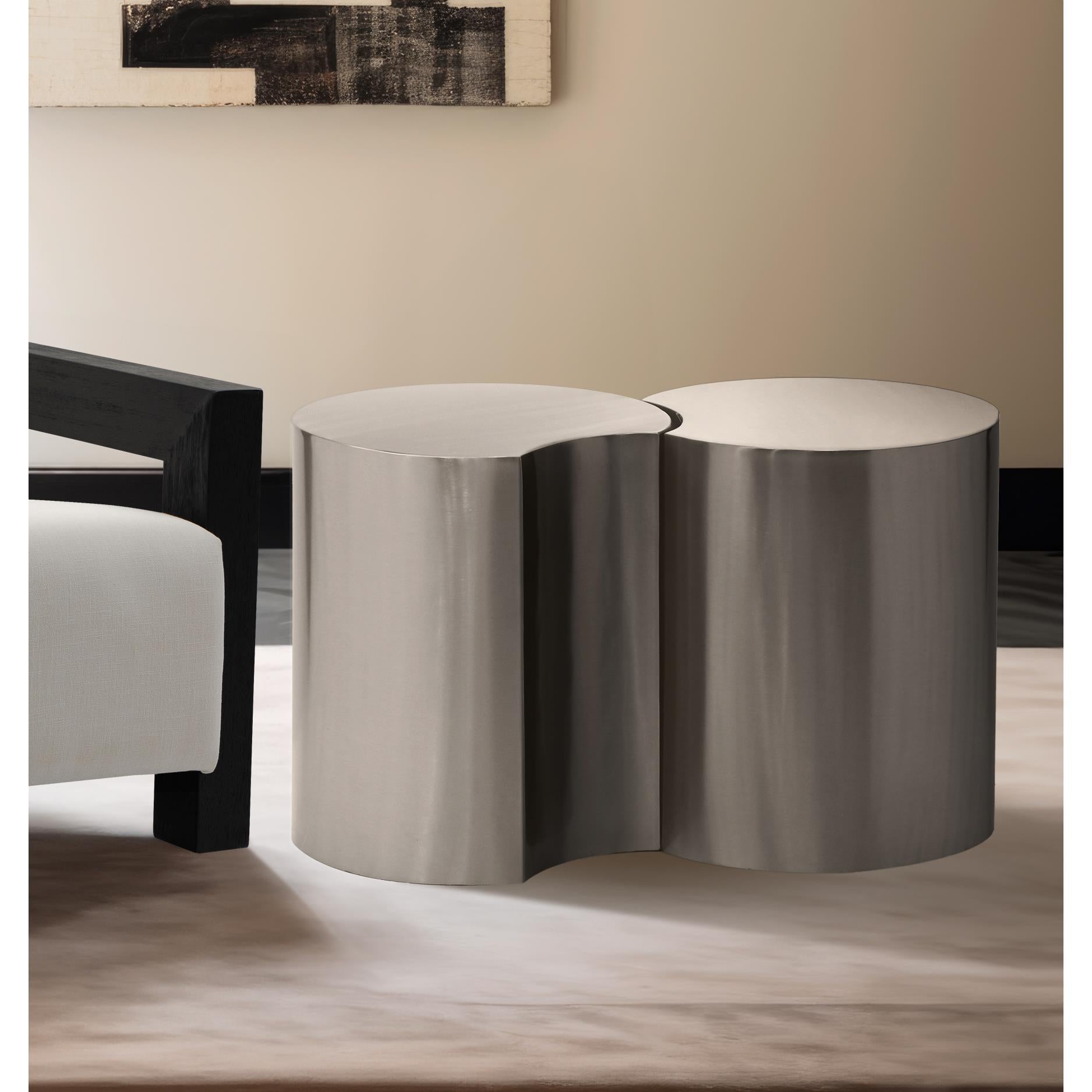Meridian Dimple Silver End Table