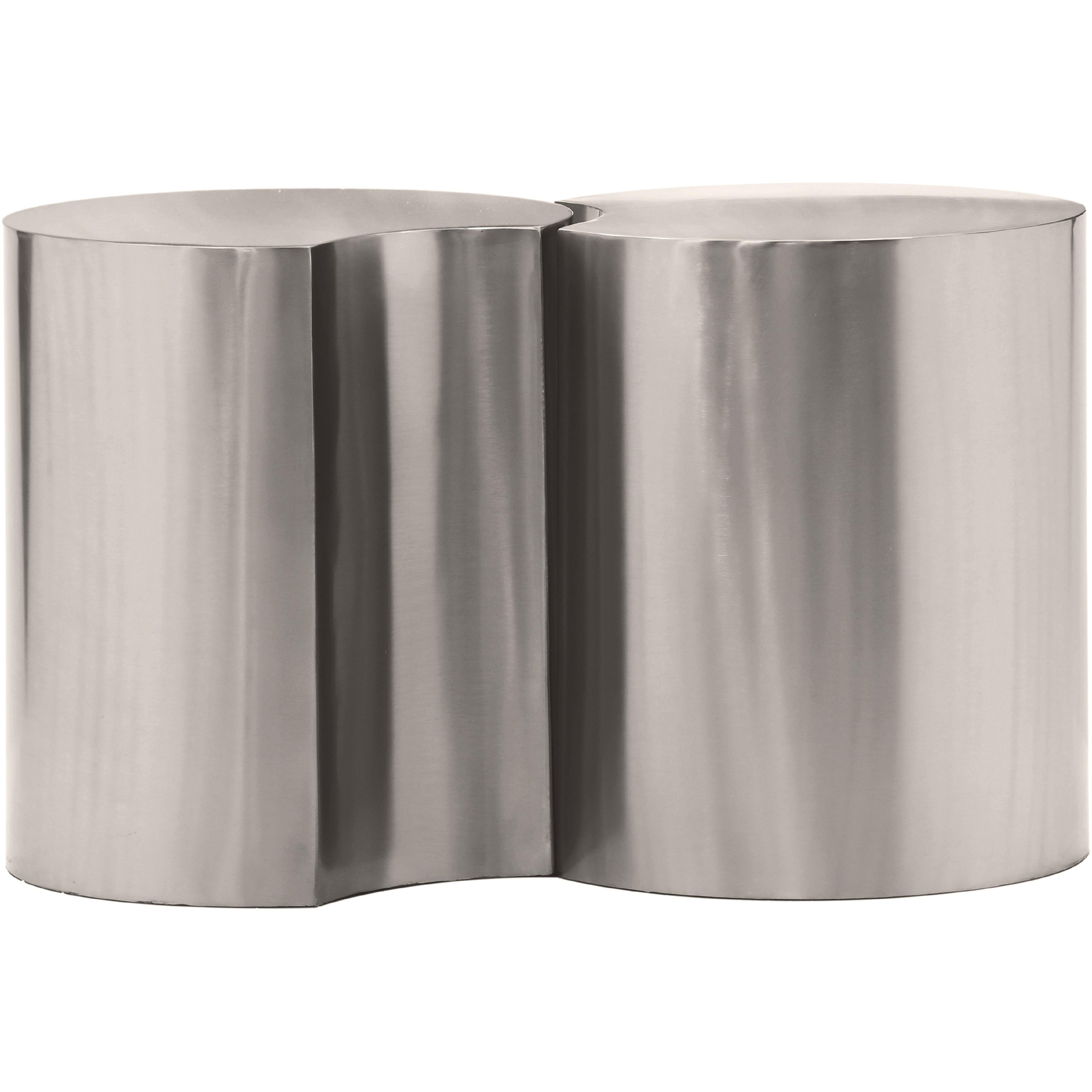 Meridian Dimple Silver End Table