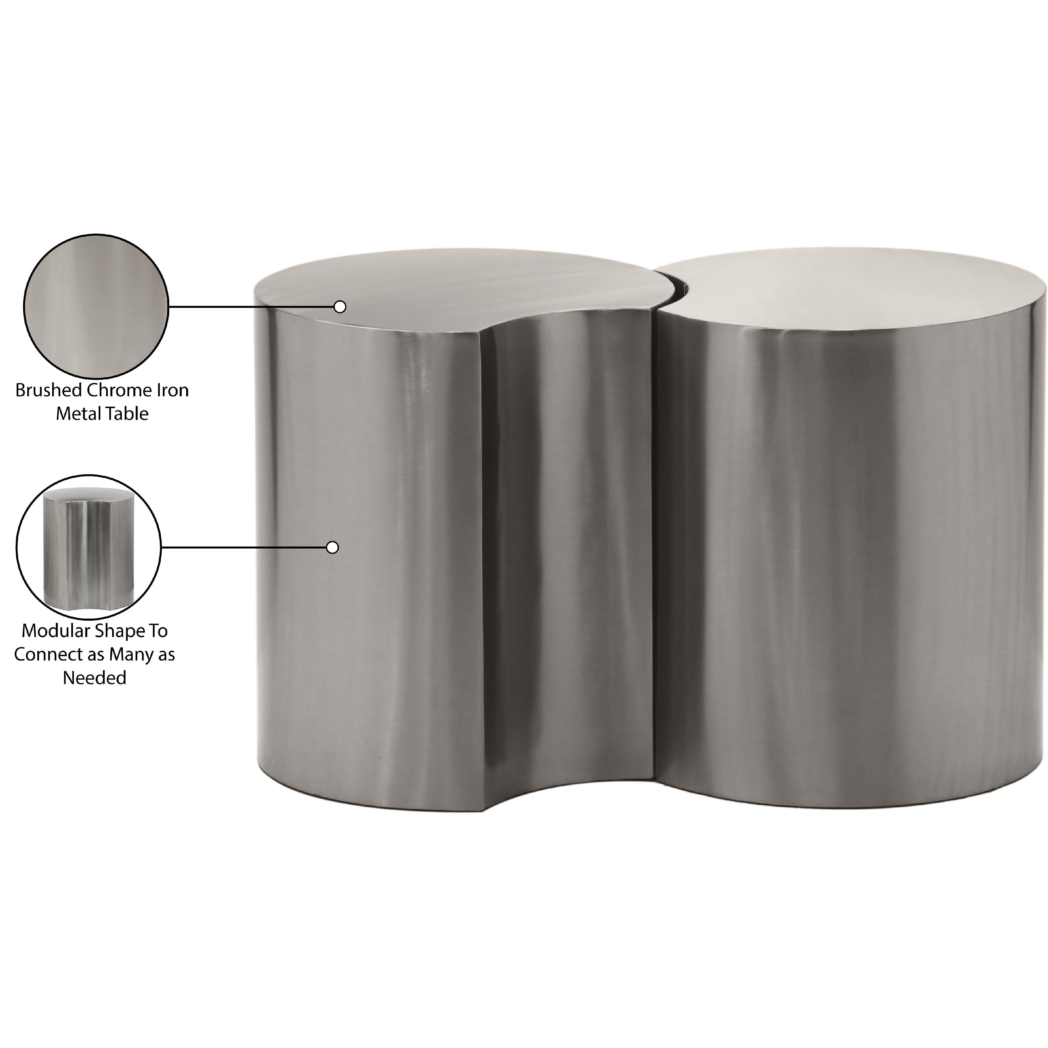 Meridian Dimple Silver End Table