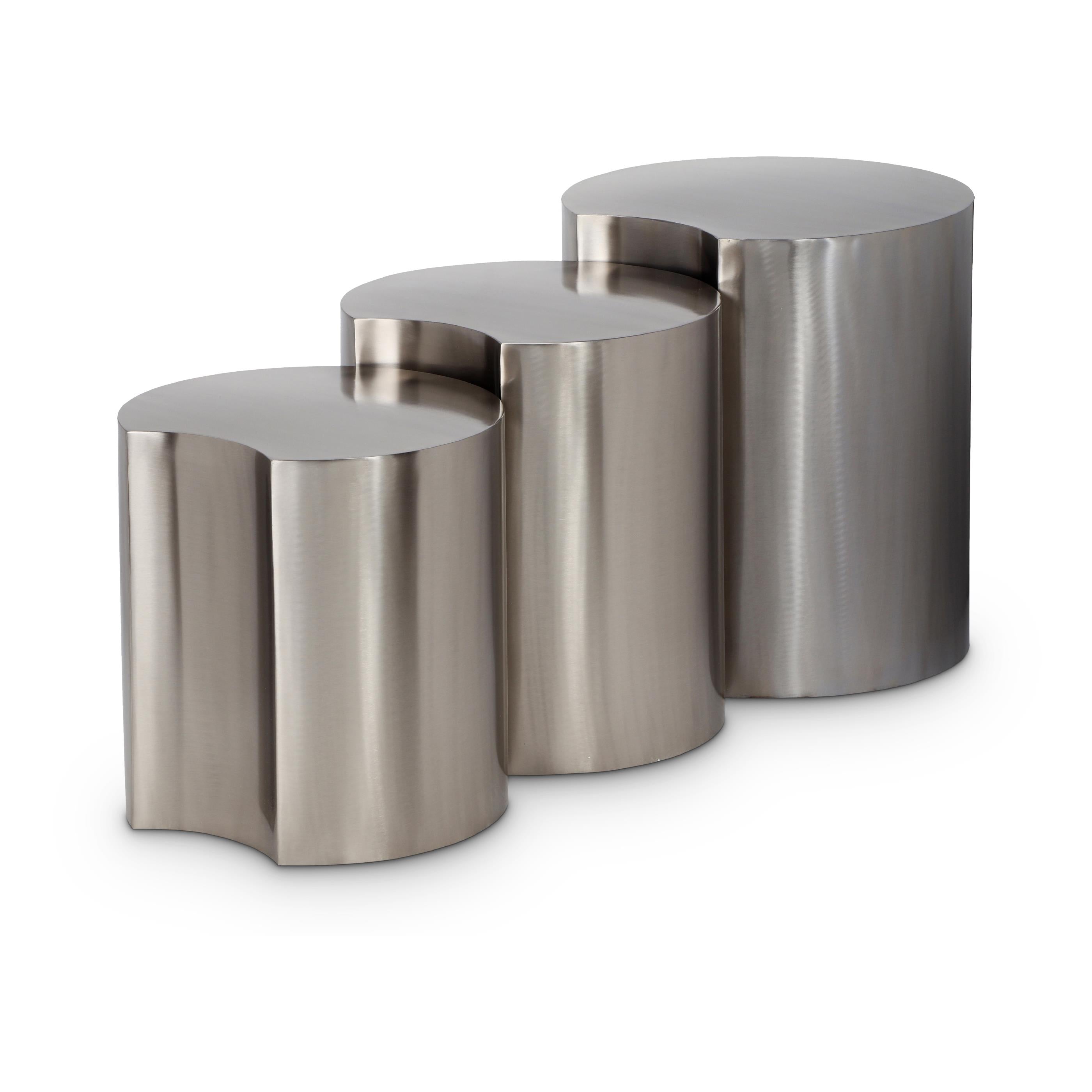 Meridian Dimple Silver End Table