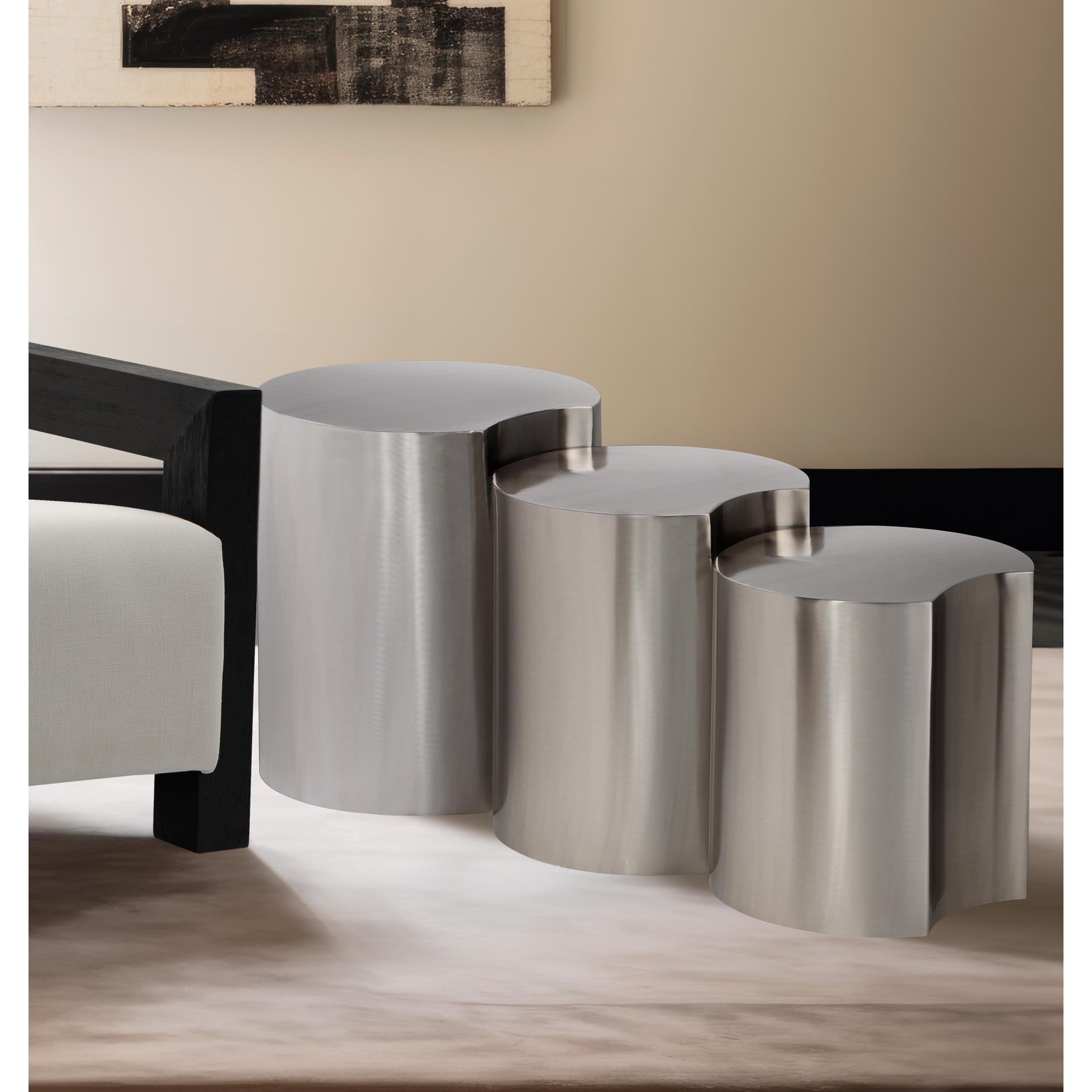 Meridian Dimple Silver End Table