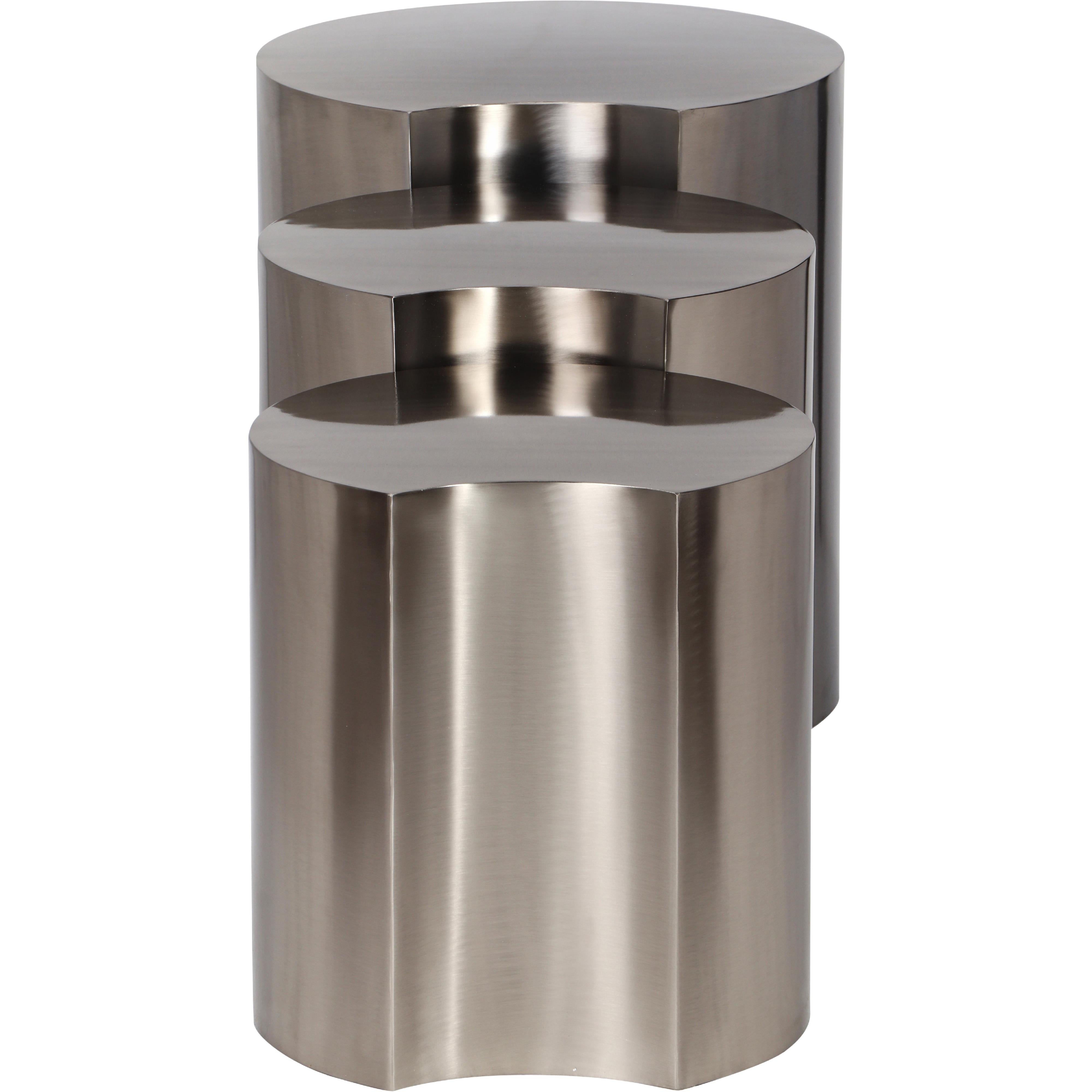 Meridian Dimple Silver End Table