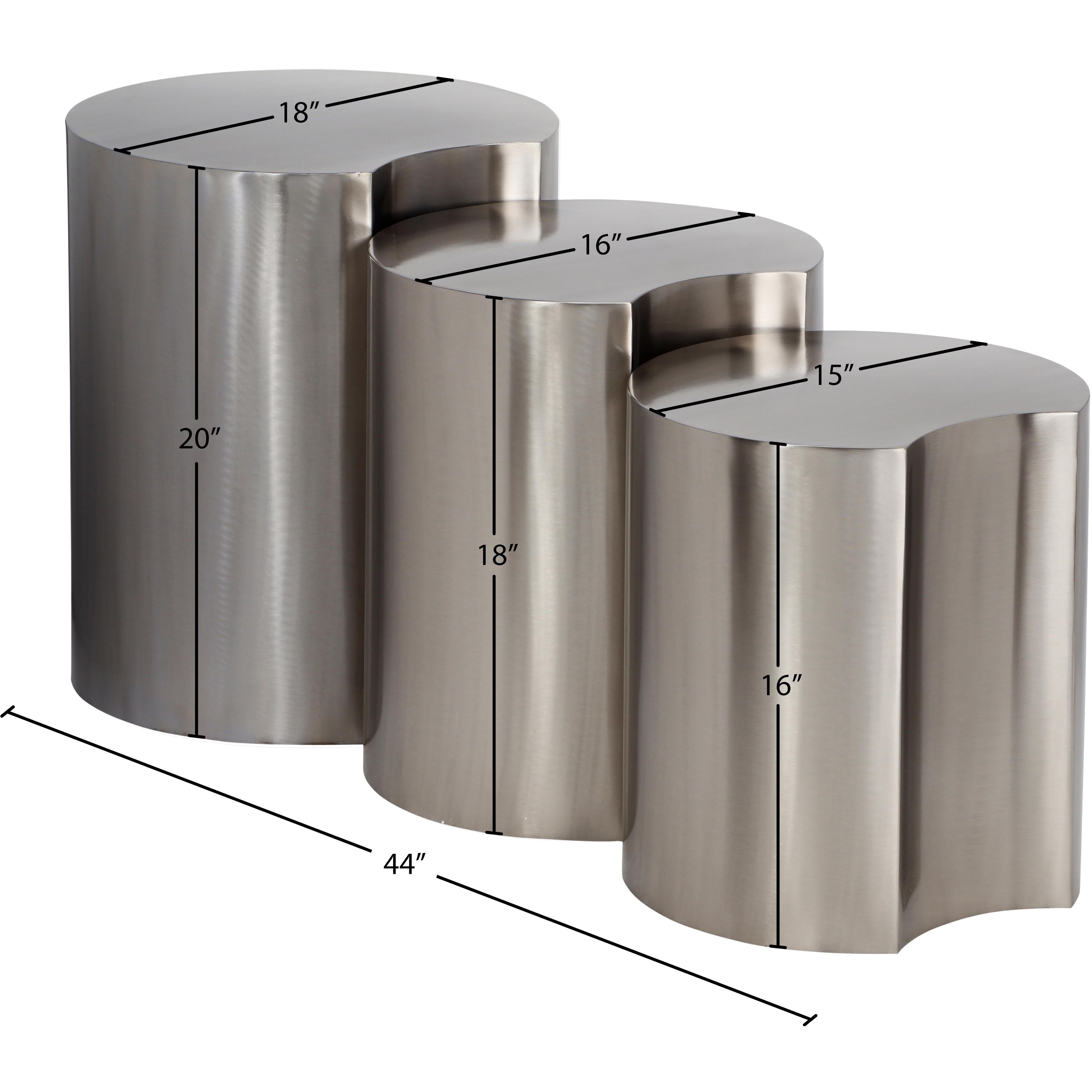 Meridian Dimple Silver End Table