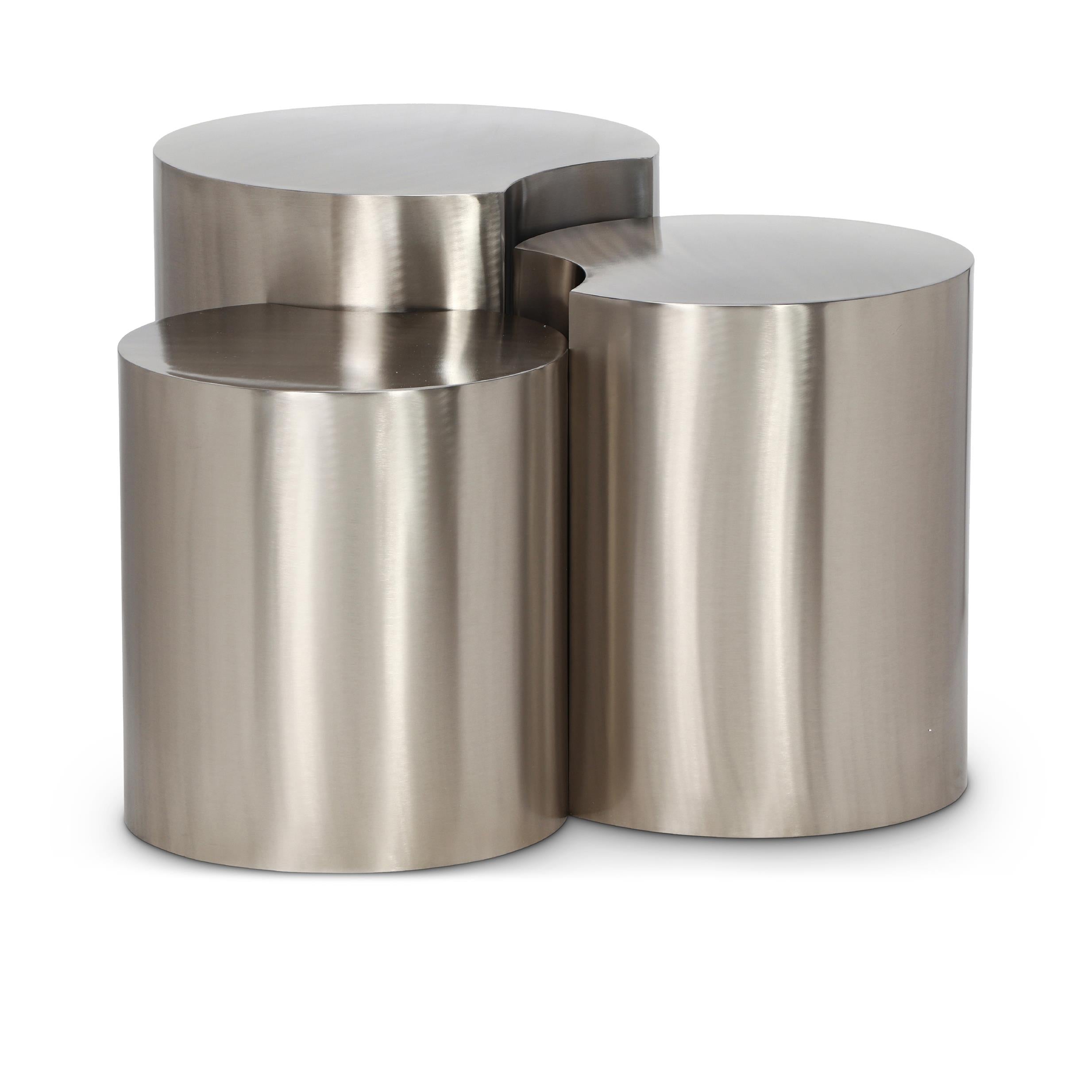 Meridian Dimple Silver End Table