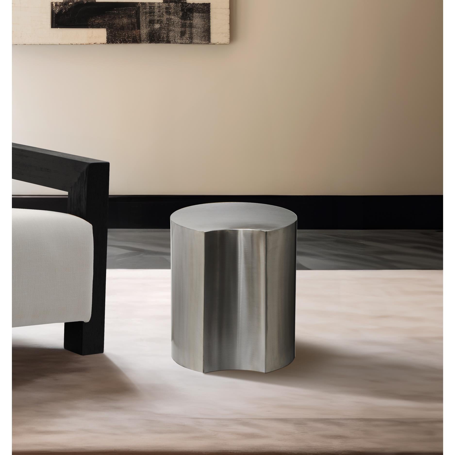 Meridian Dimple Silver End Table