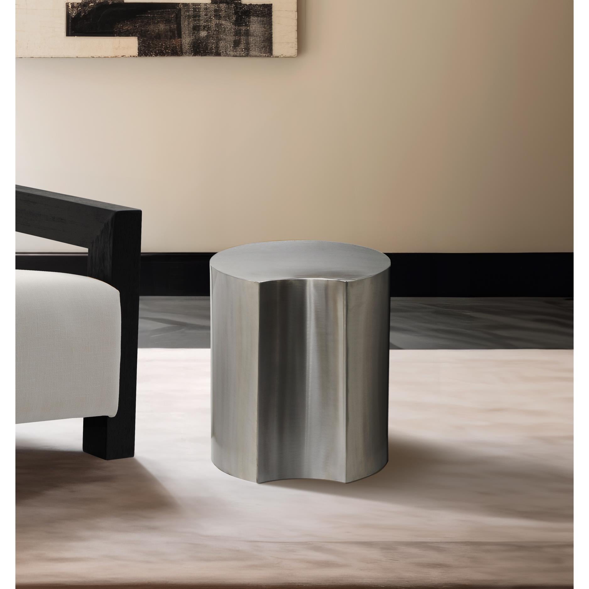 Meridian Dimple Silver End Table
