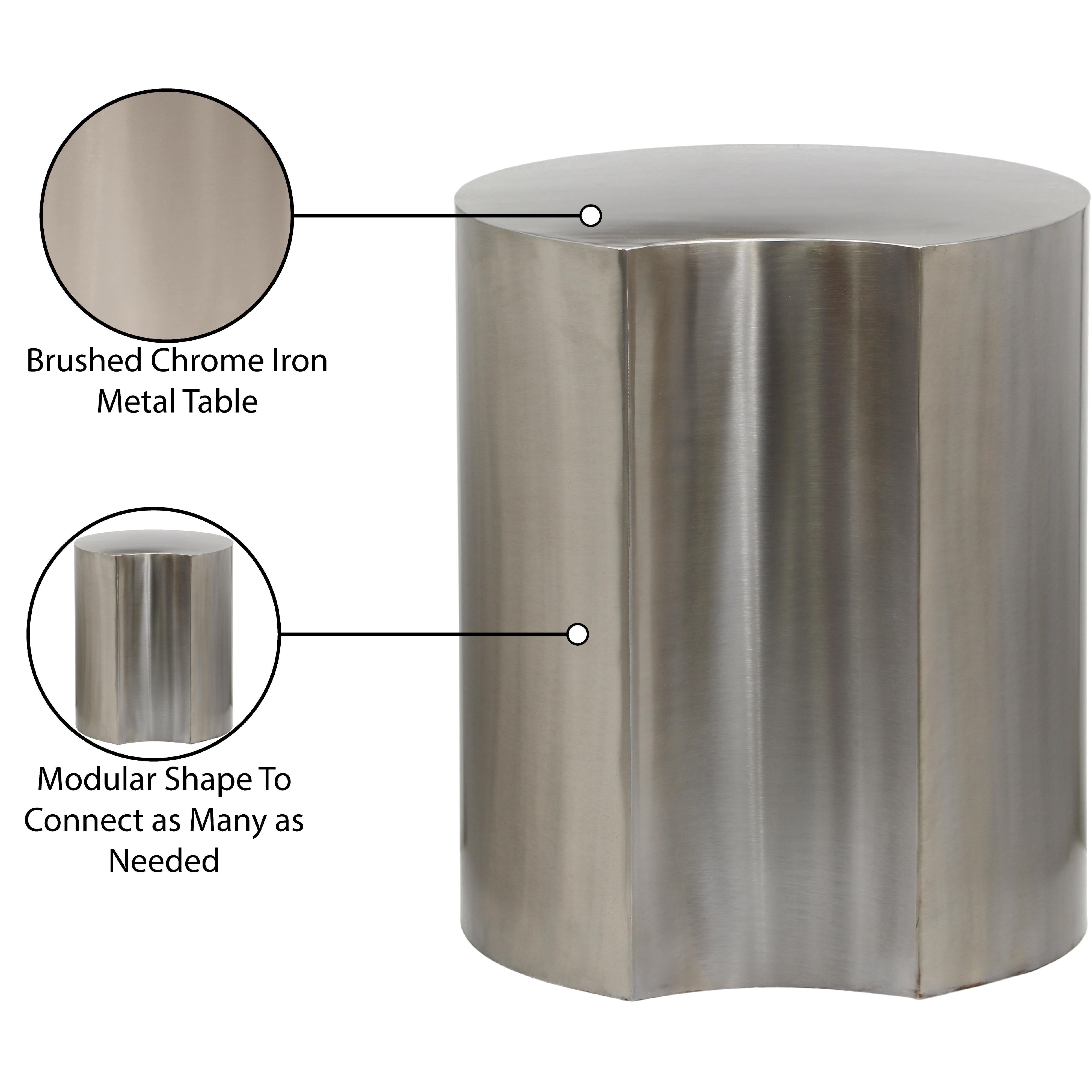 Meridian Dimple Silver End Table