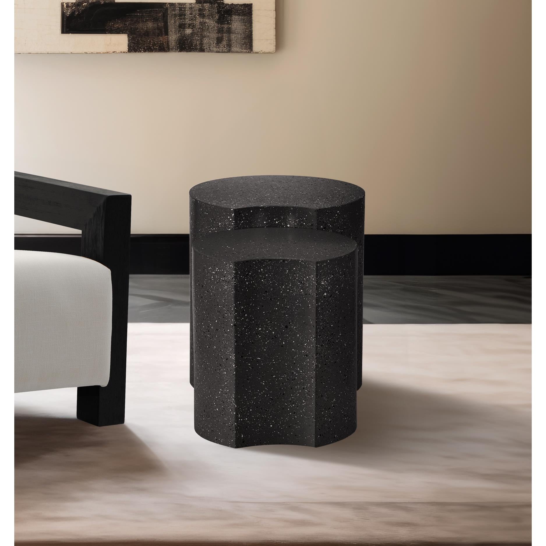 Meridian Dimple Black End Table