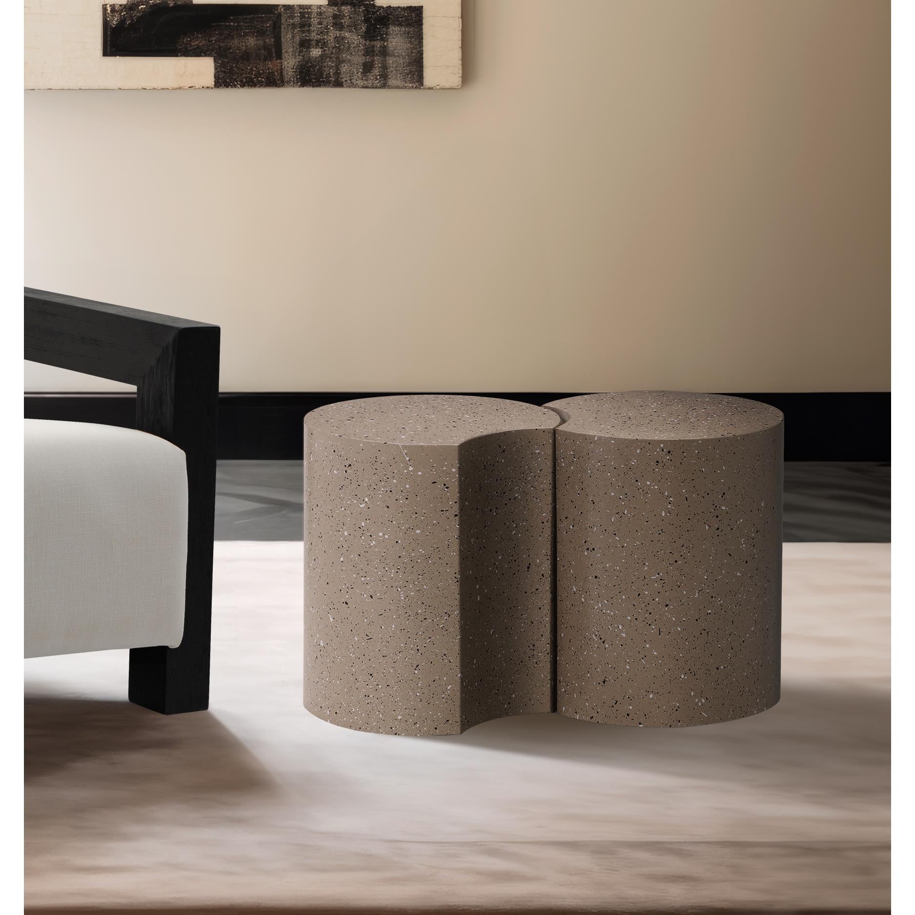 Meridian Dimple Taupe End Table