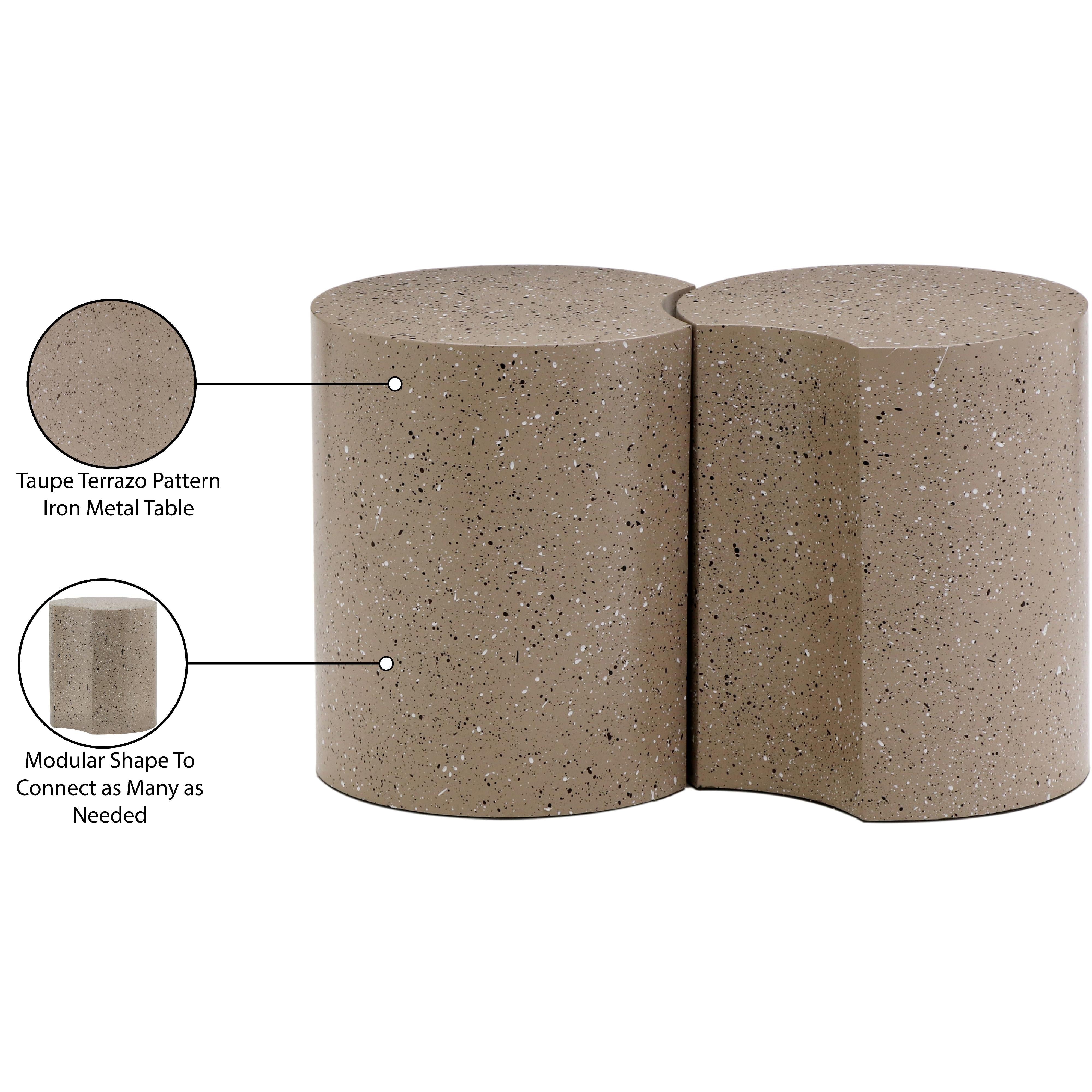 Meridian Dimple Taupe End Table
