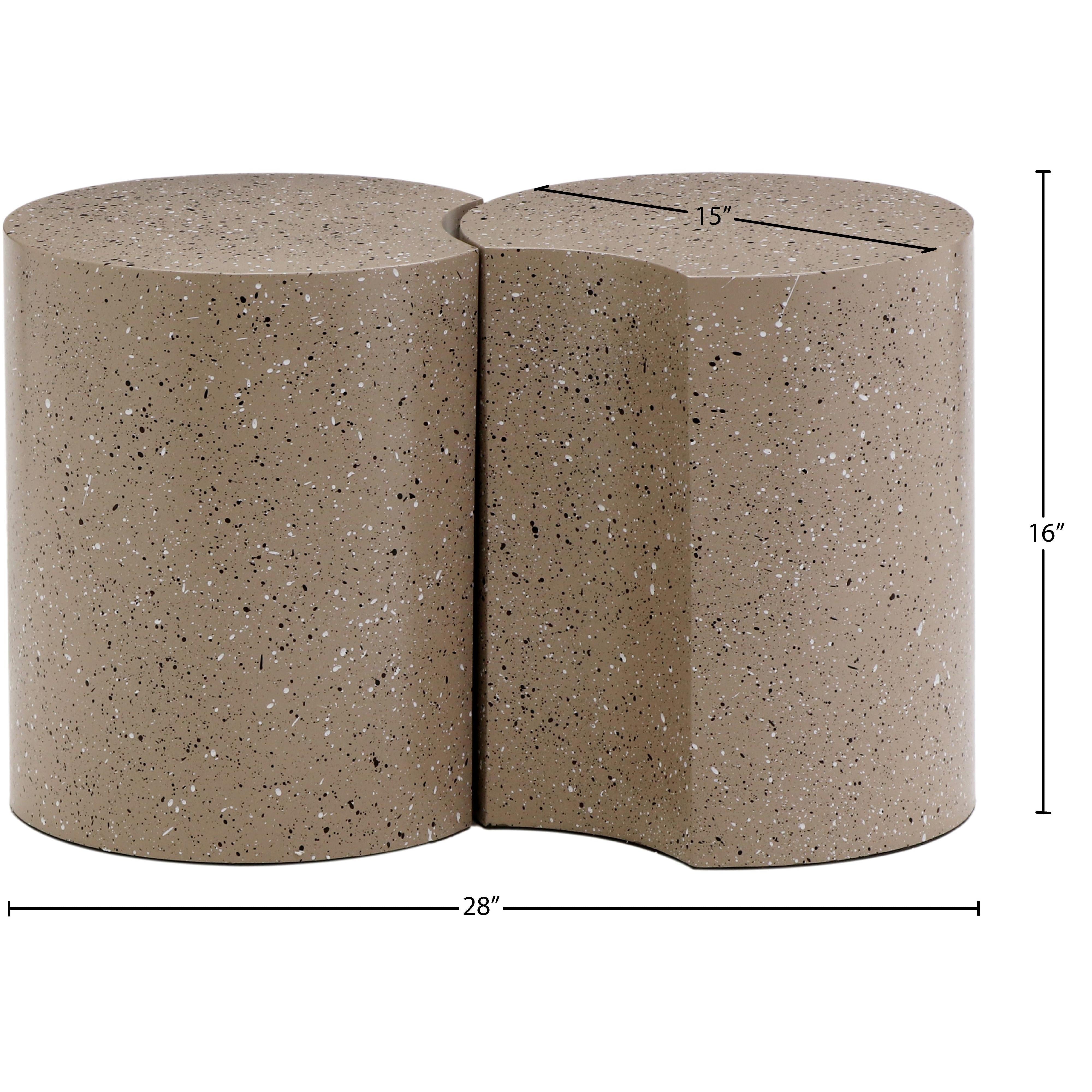 Meridian Dimple Taupe End Table