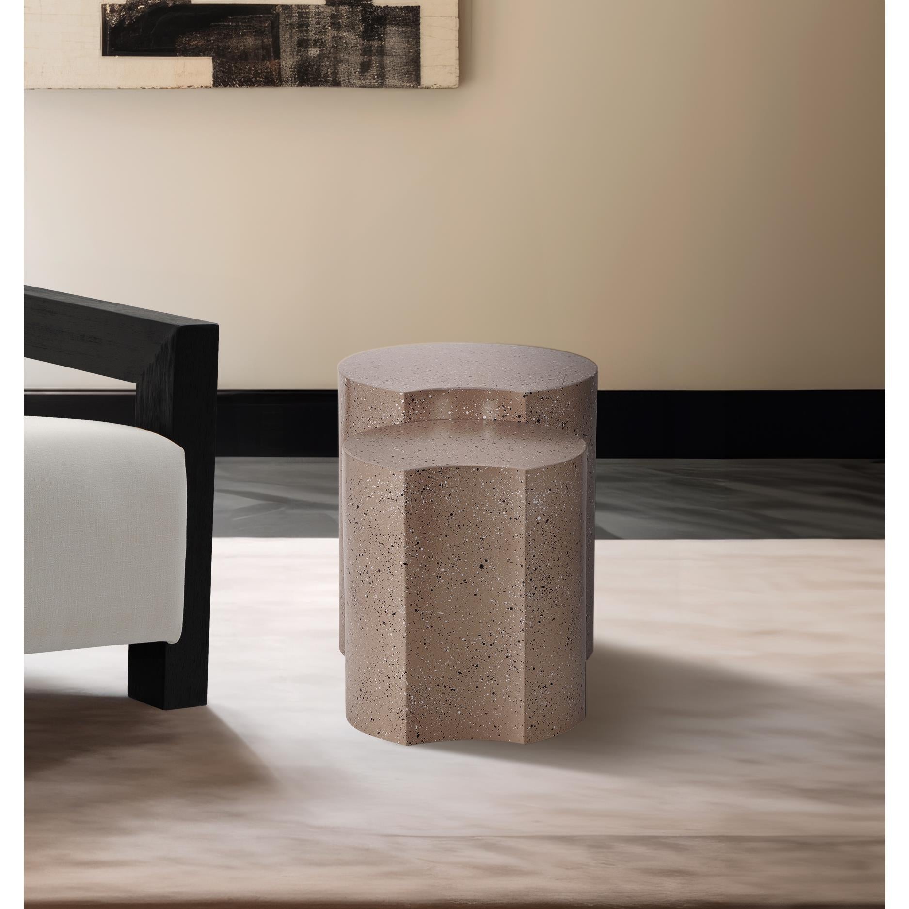 Meridian Dimple Taupe End Table