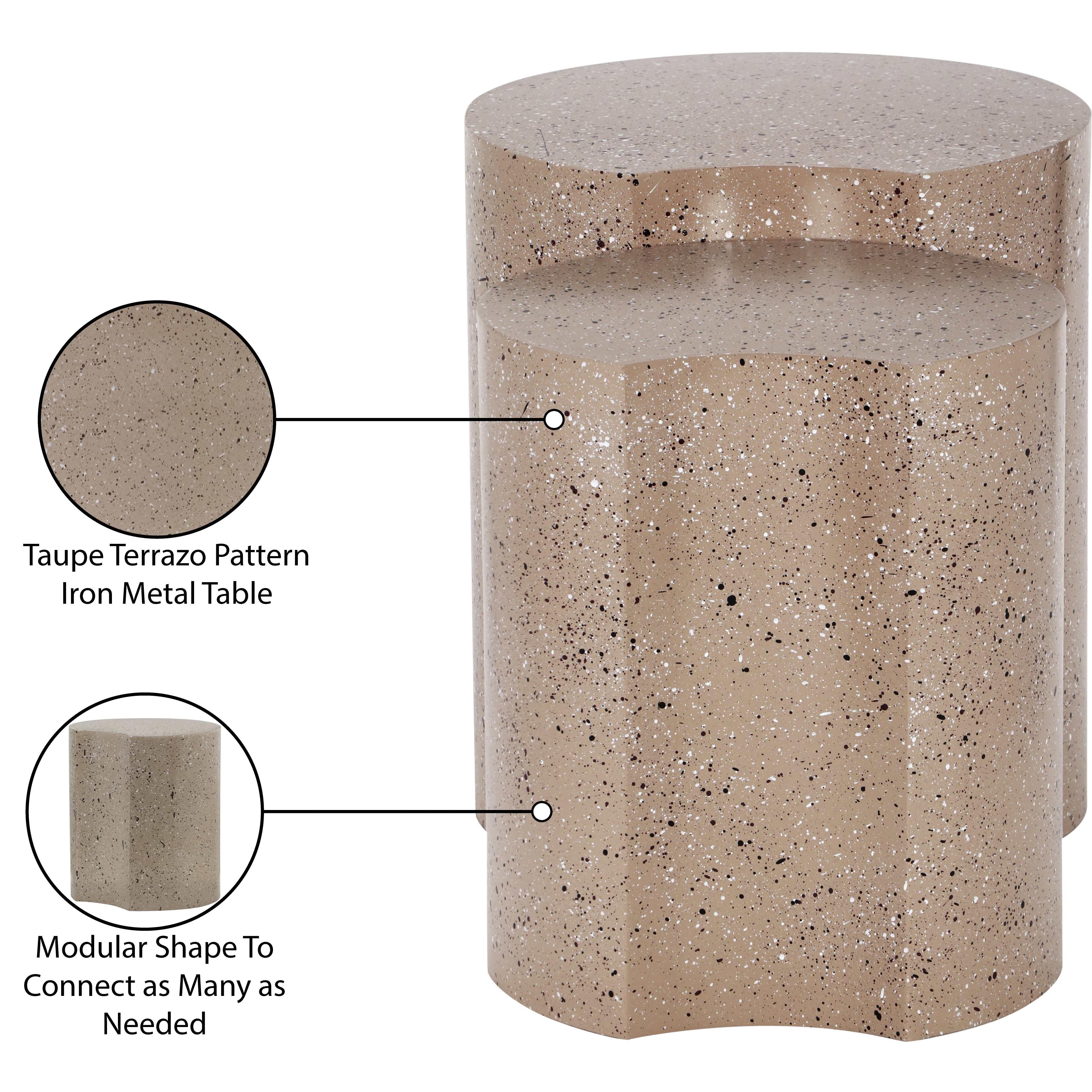 Meridian Dimple Taupe End Table