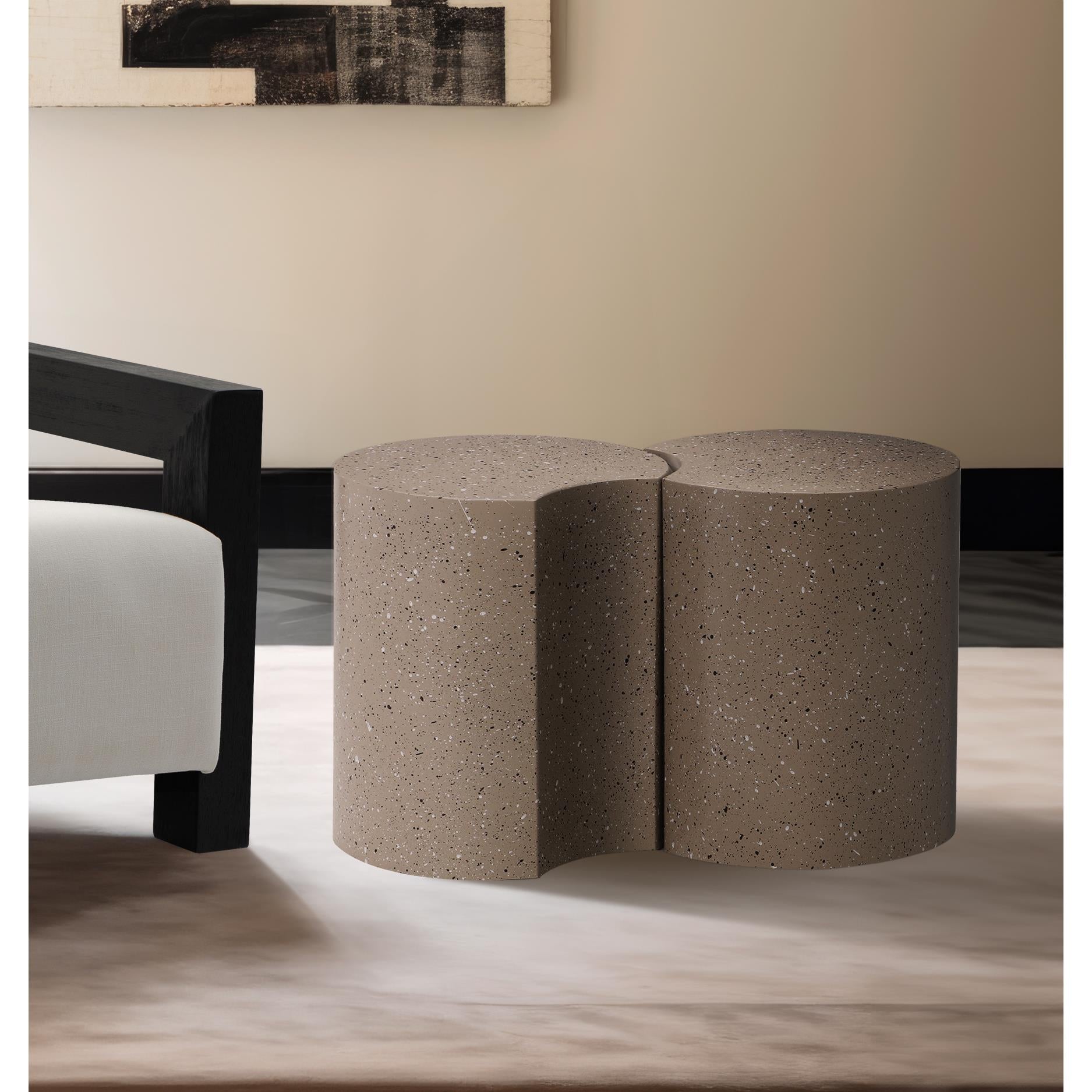 Meridian Dimple Taupe End Table