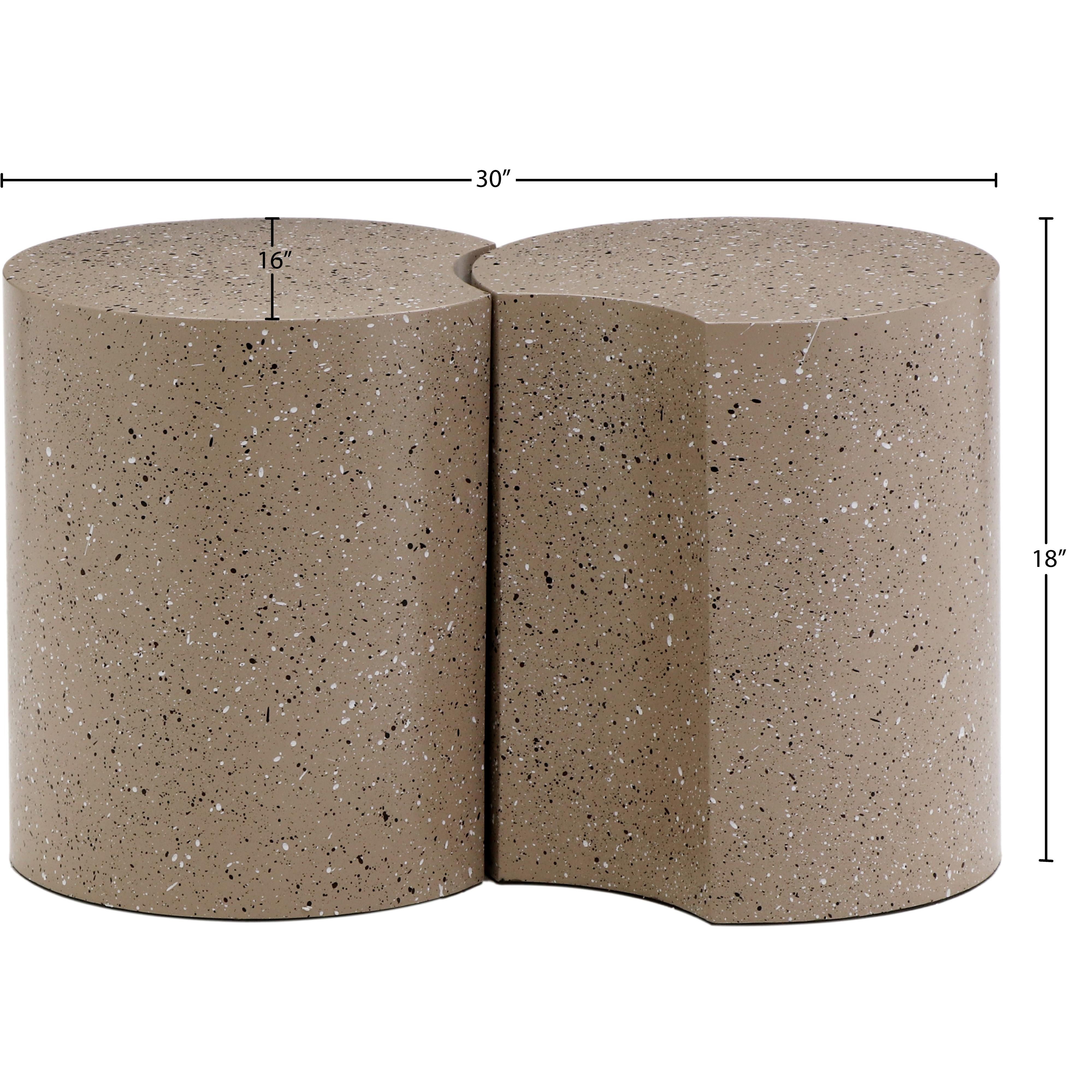 Meridian Dimple Taupe End Table