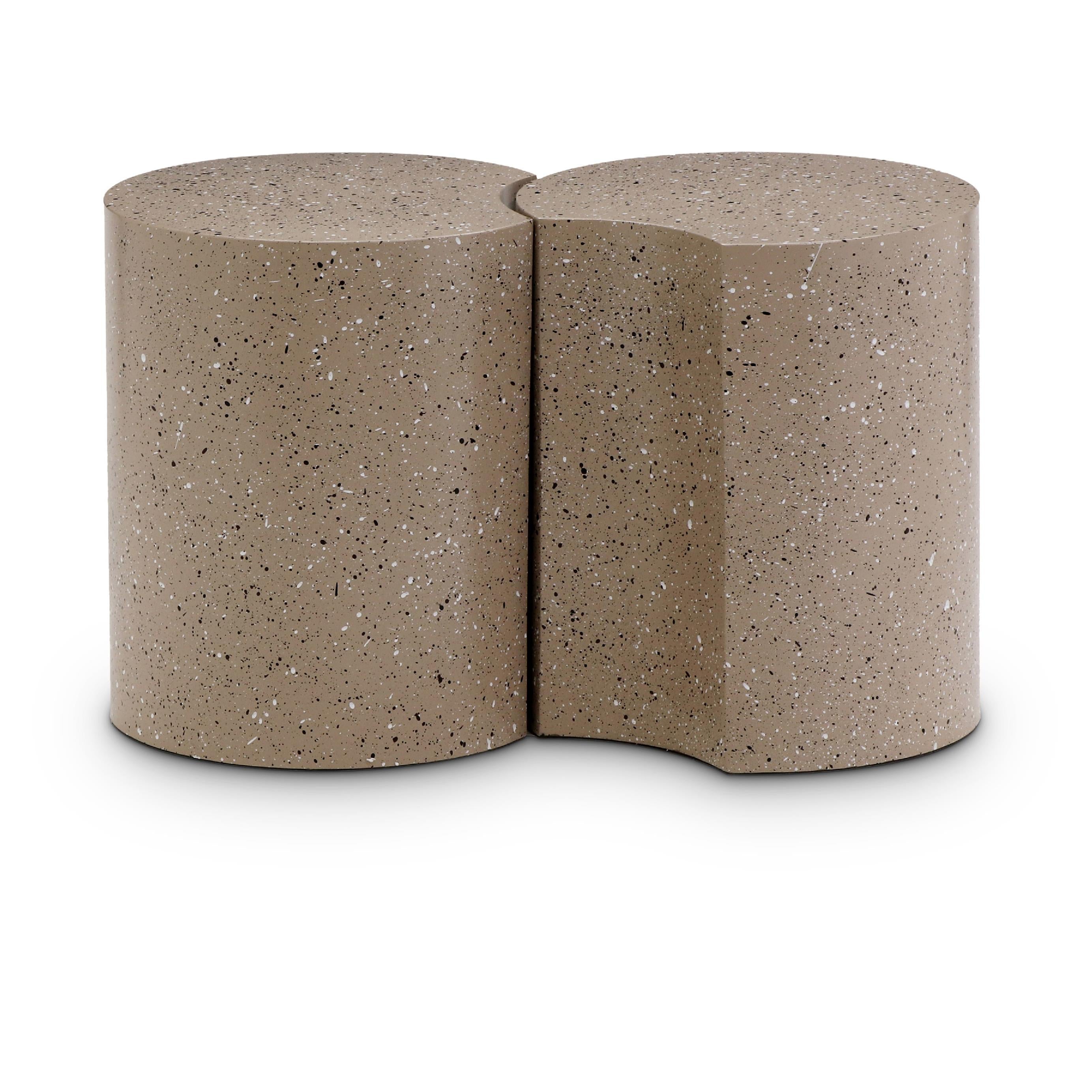 Meridian Dimple Taupe End Table