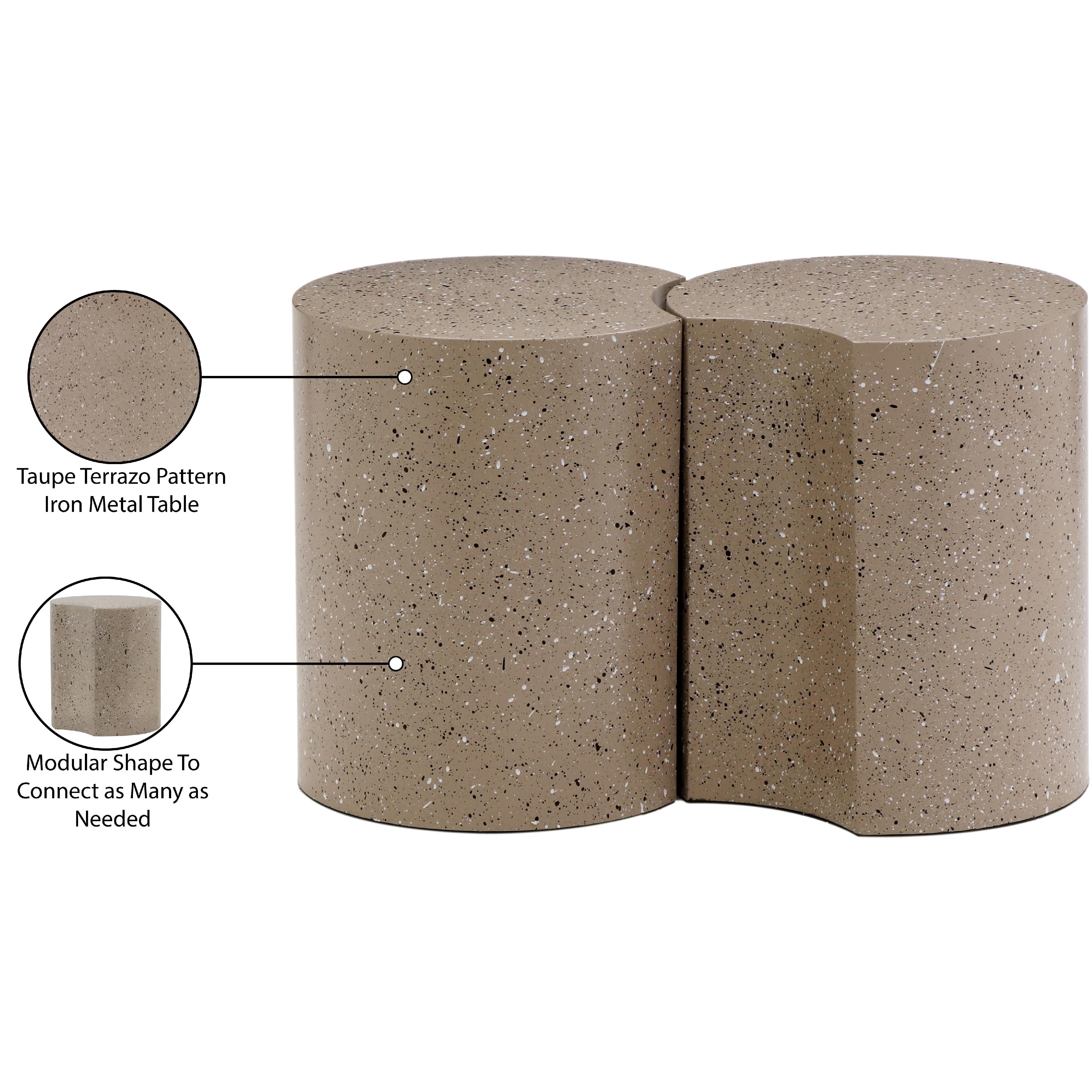 Meridian Dimple Taupe End Table