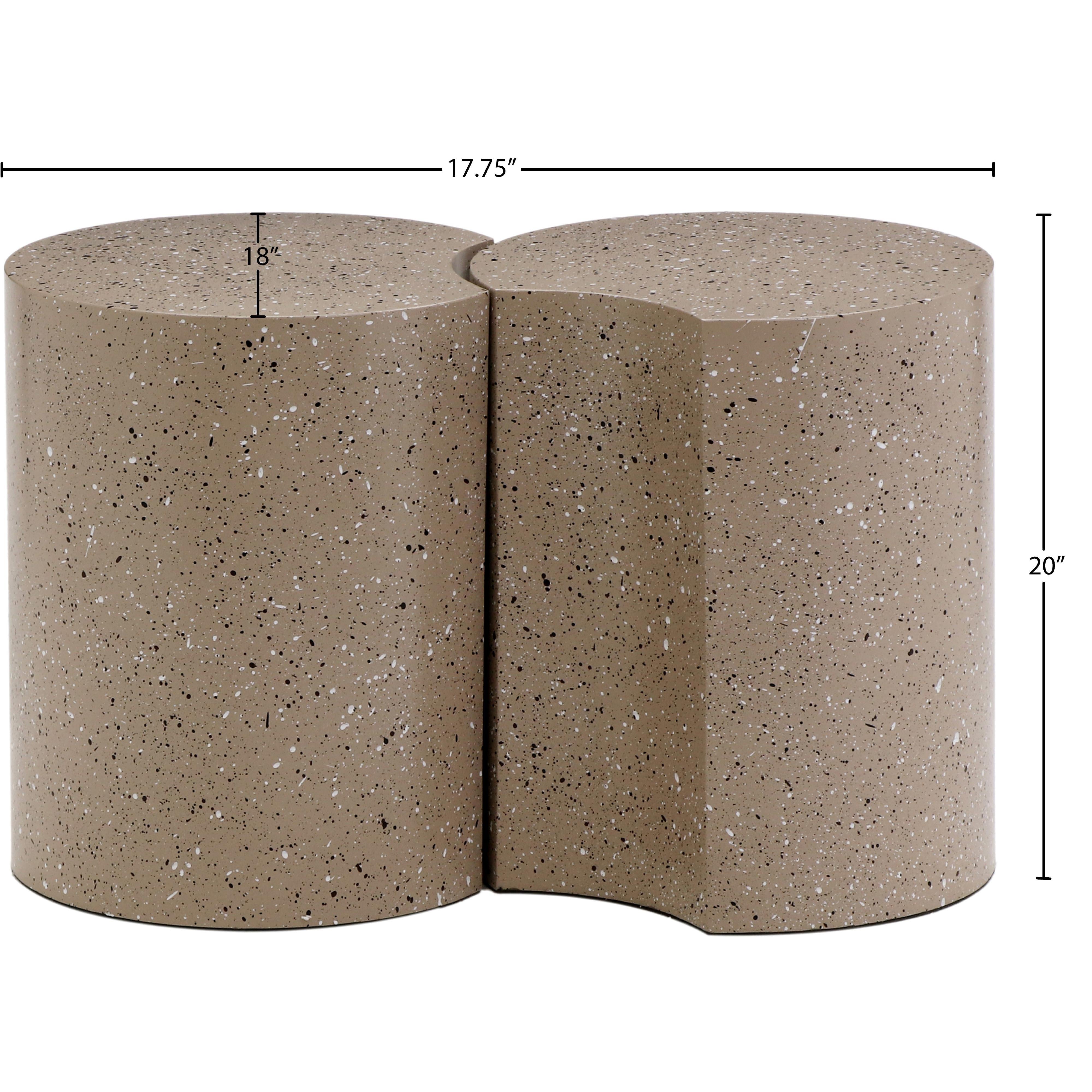 Meridian Dimple Taupe End Table