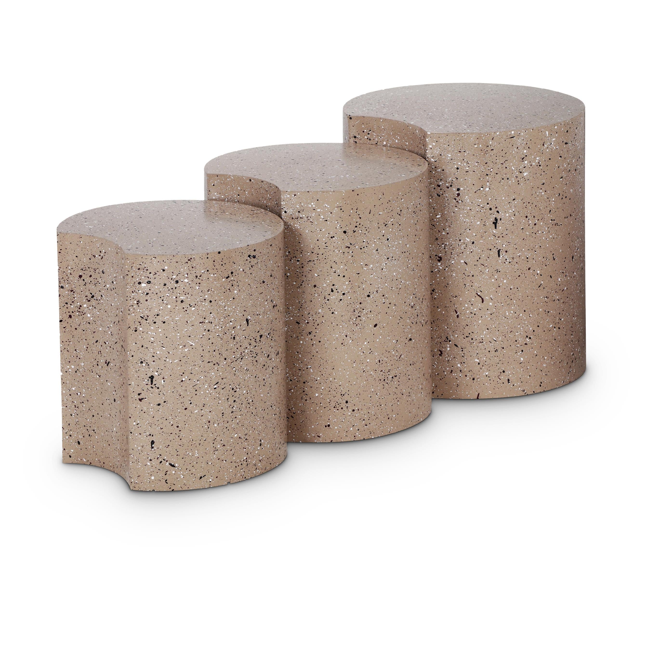 Meridian Dimple Taupe End Table