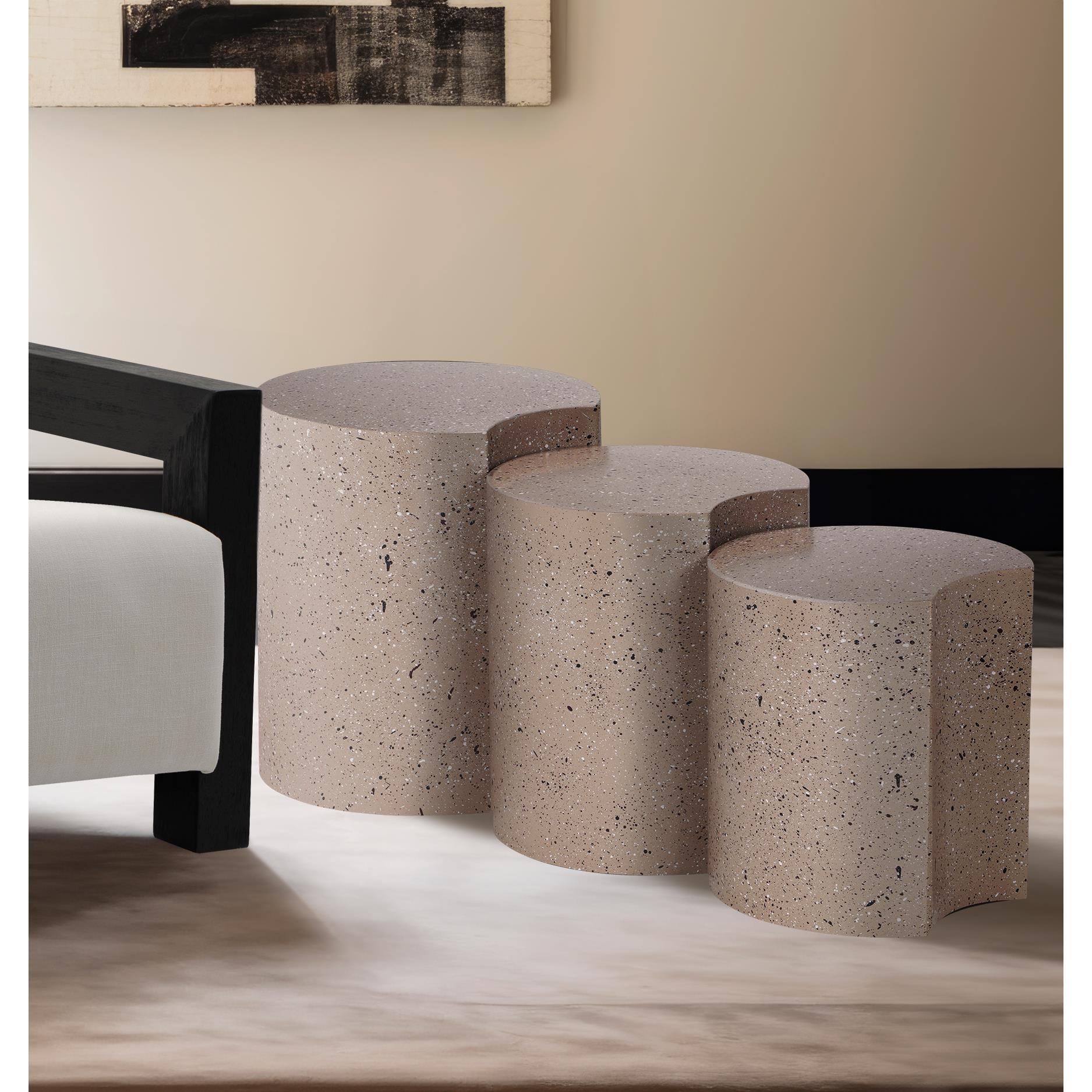 Meridian Dimple Taupe End Table