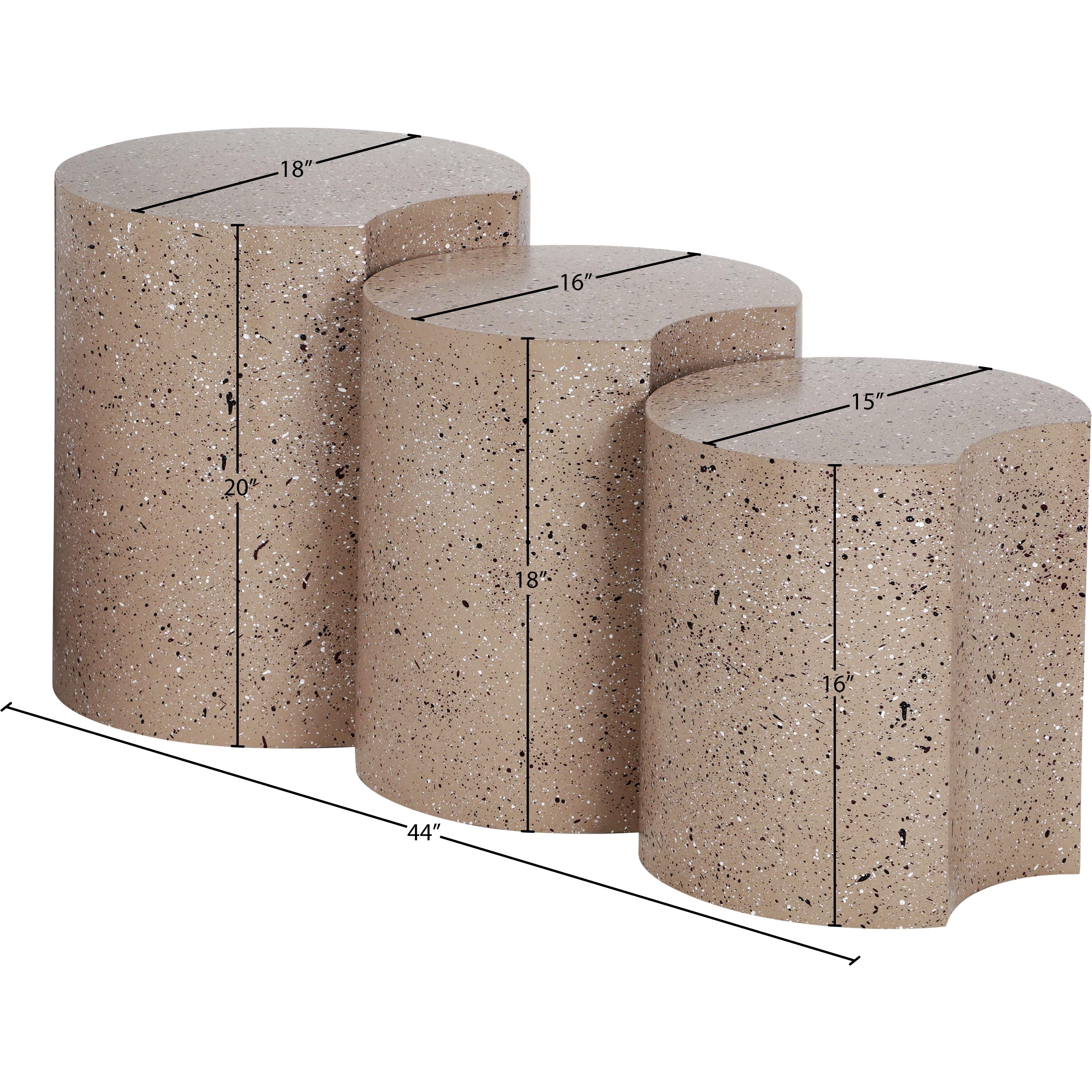 Meridian Dimple Taupe End Table