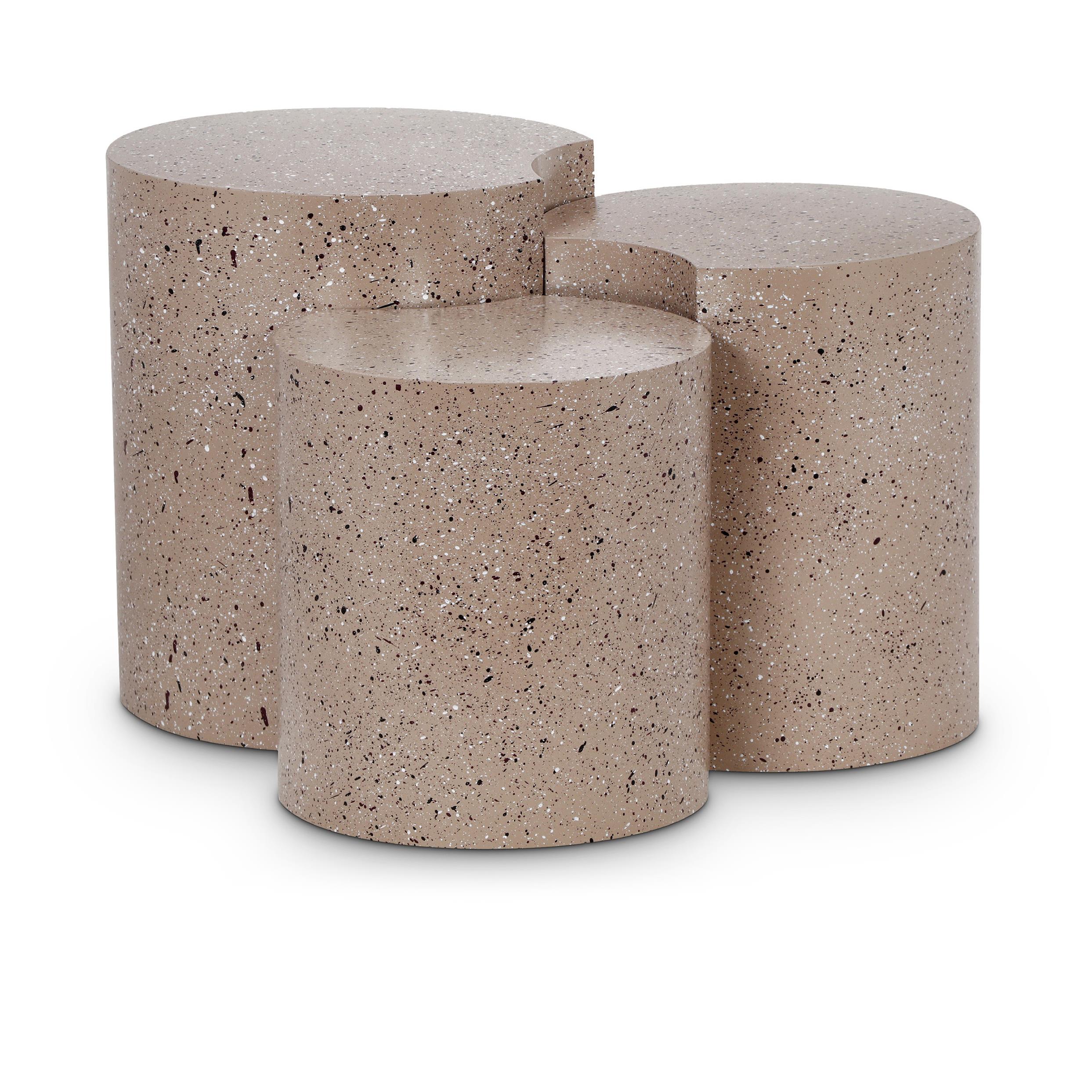 Meridian Dimple Taupe End Table