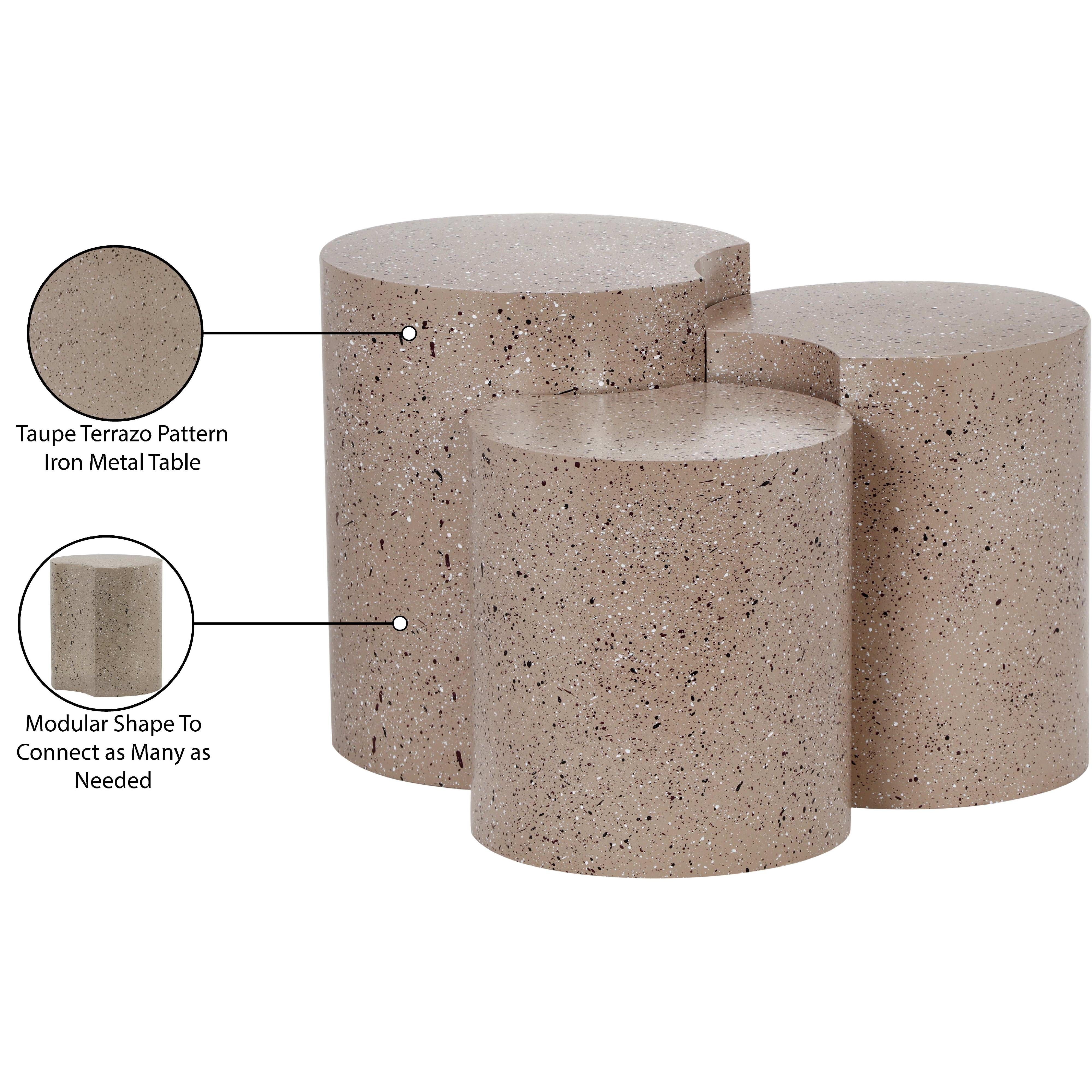 Meridian Dimple Taupe End Table