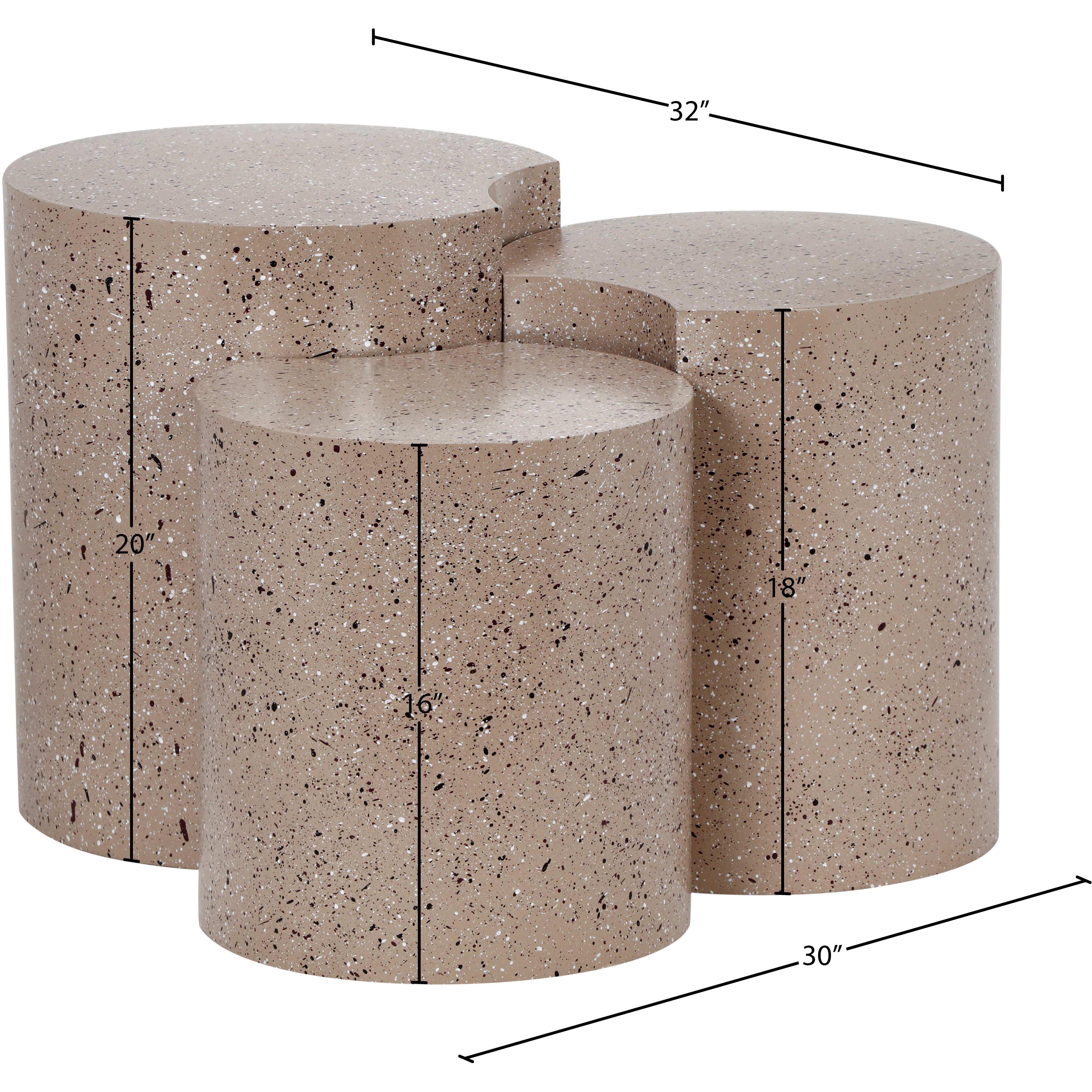 Meridian Dimple Taupe End Table