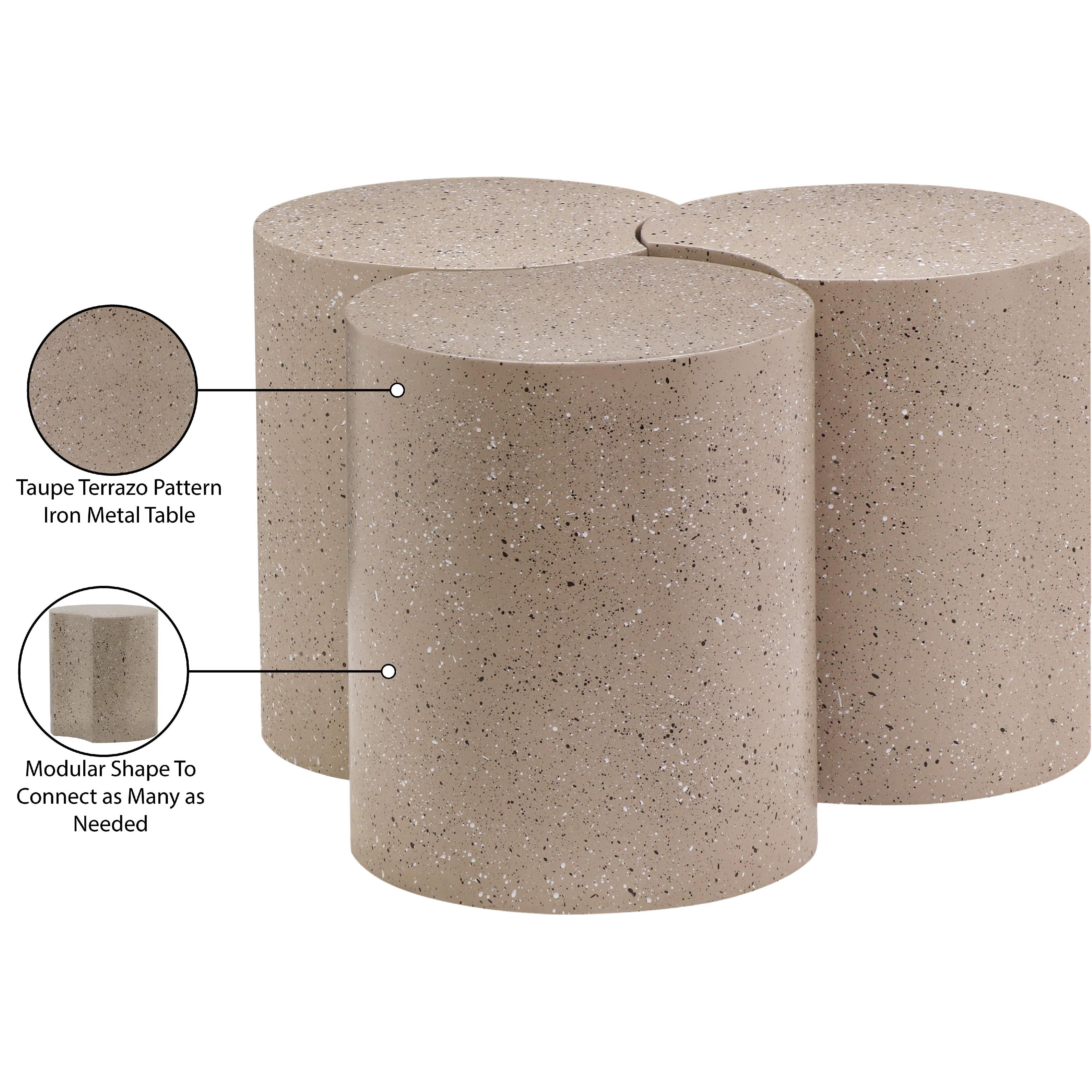 Meridian Dimple Taupe Coffee Table