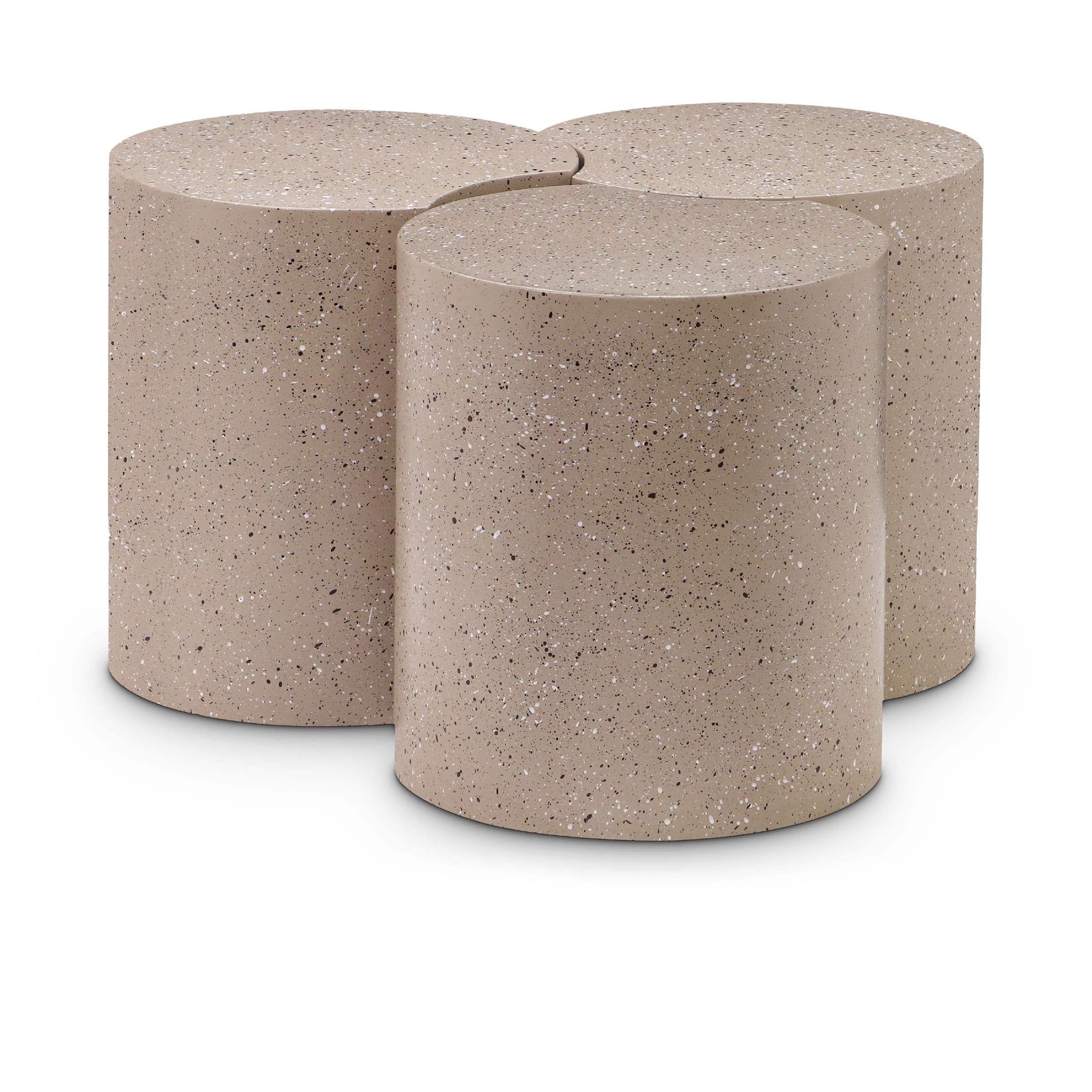 Meridian Dimple Taupe Coffee Table