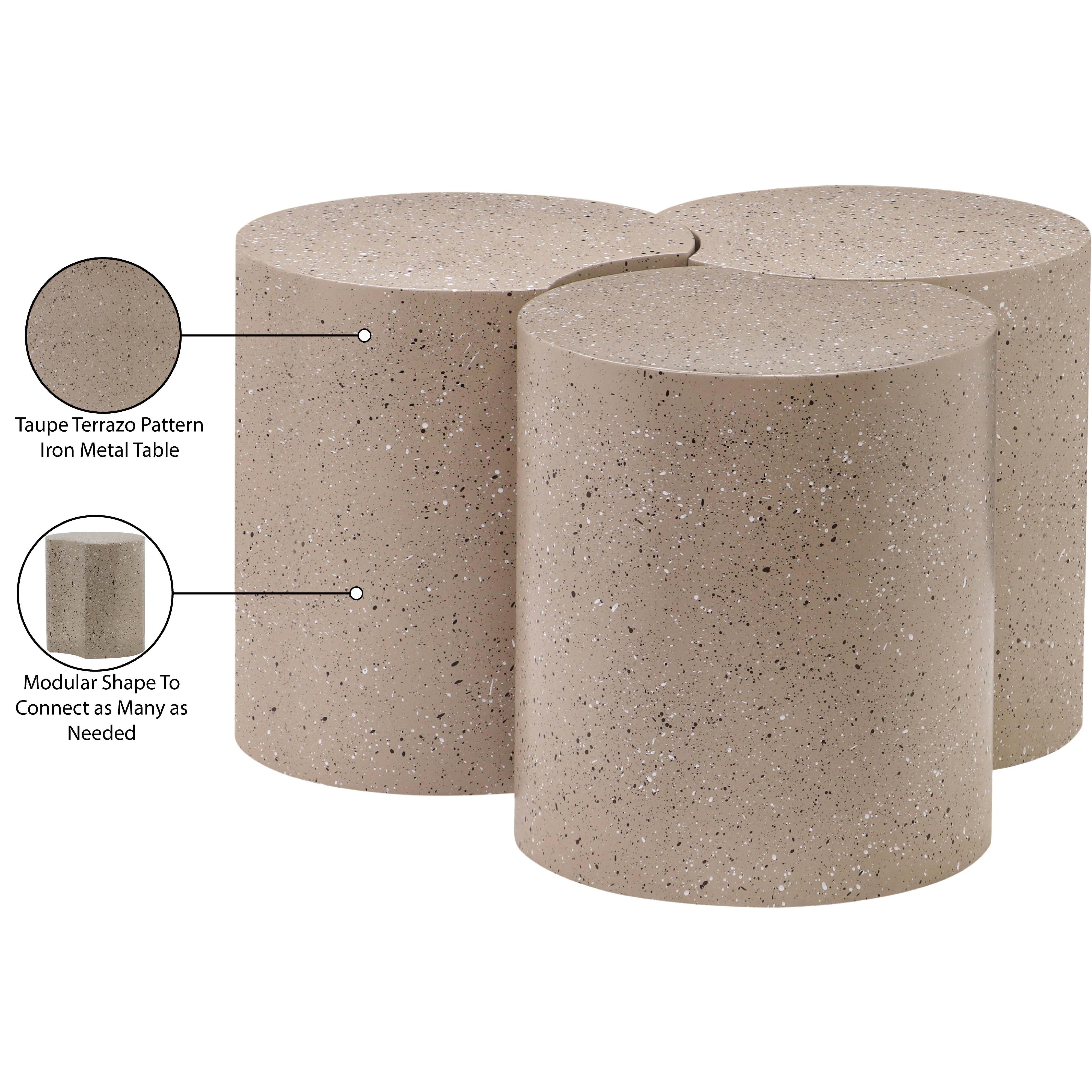 Meridian Dimple Taupe Coffee Table