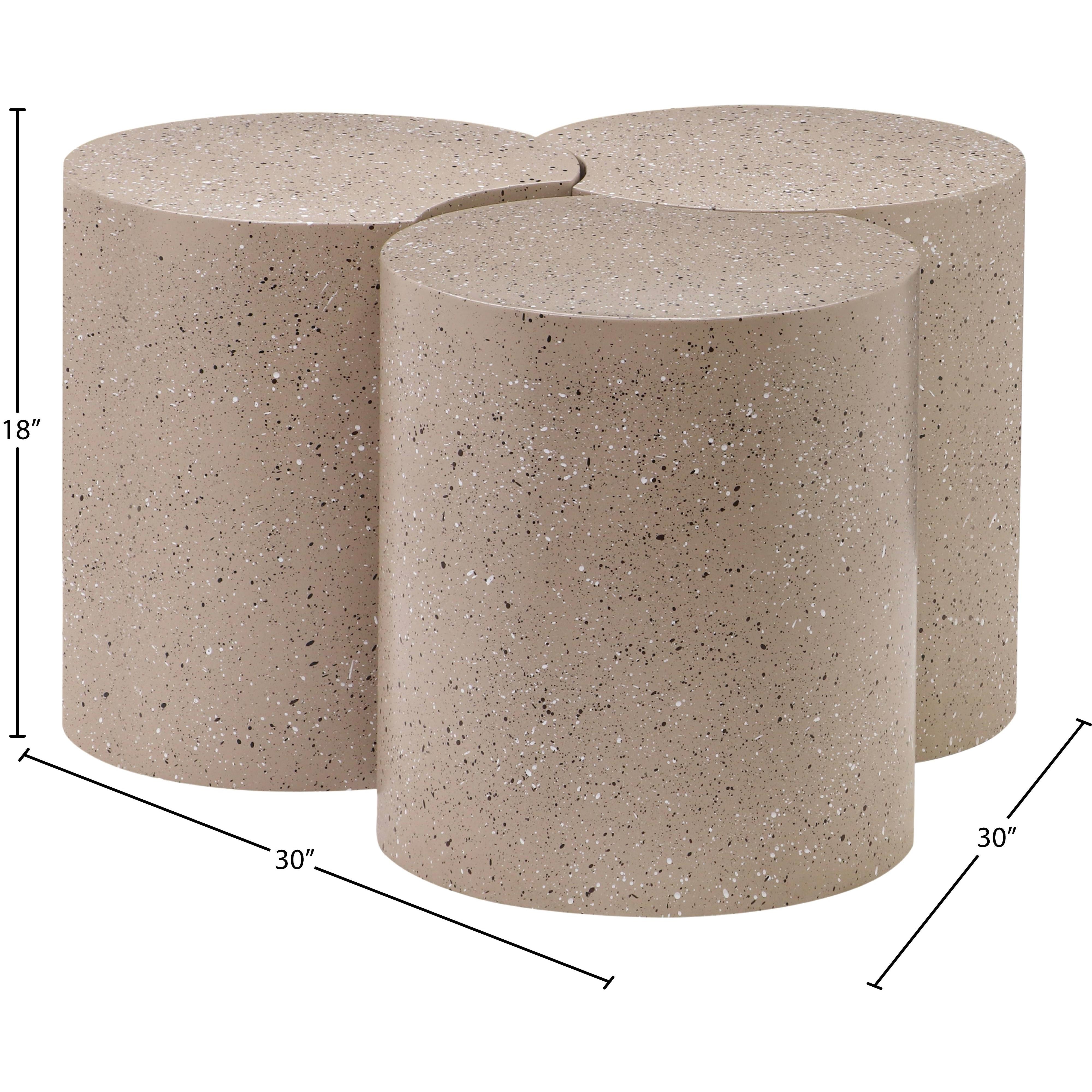 Meridian Dimple Taupe Coffee Table