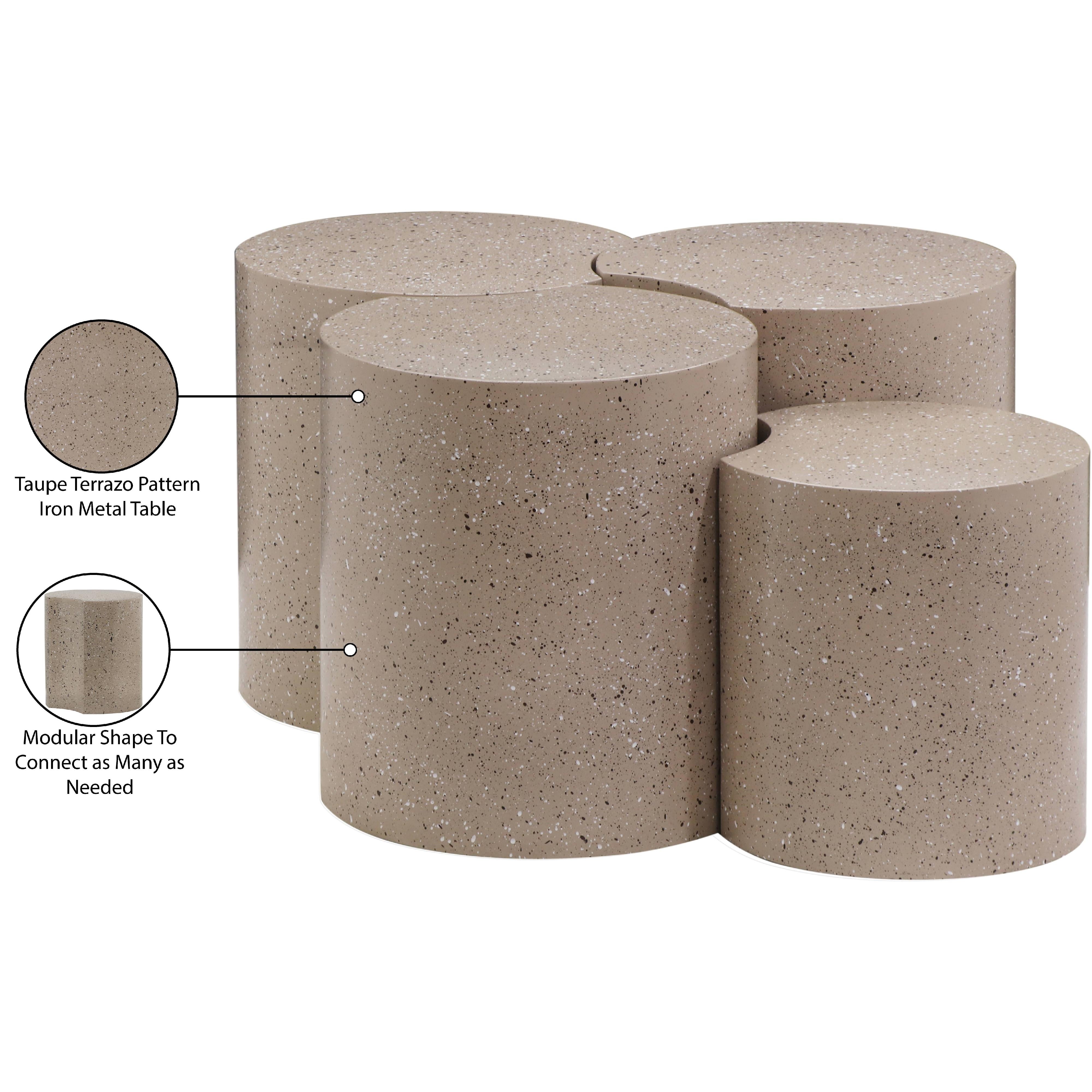 Meridian Dimple Taupe Coffee Table