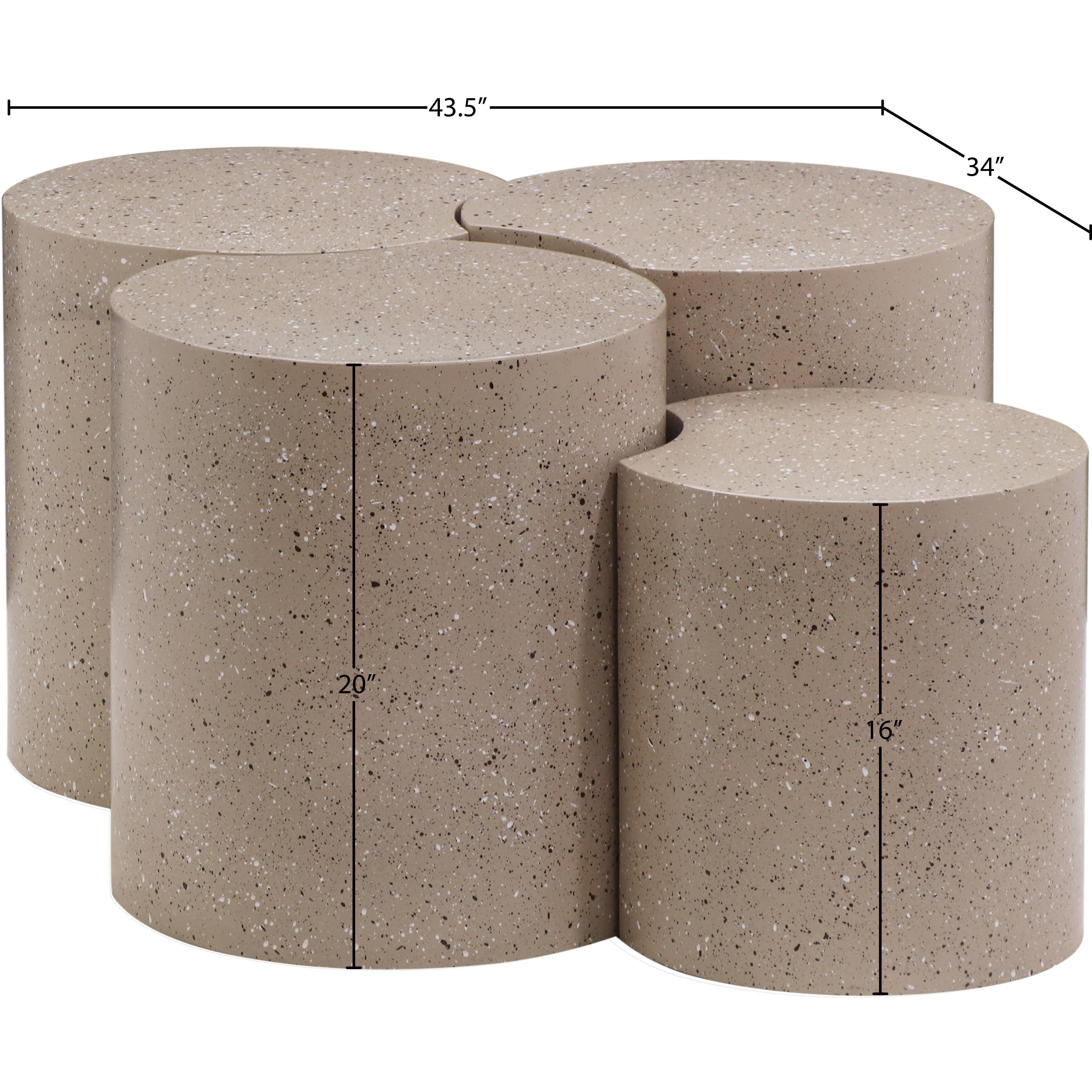 Meridian Dimple Taupe Coffee Table