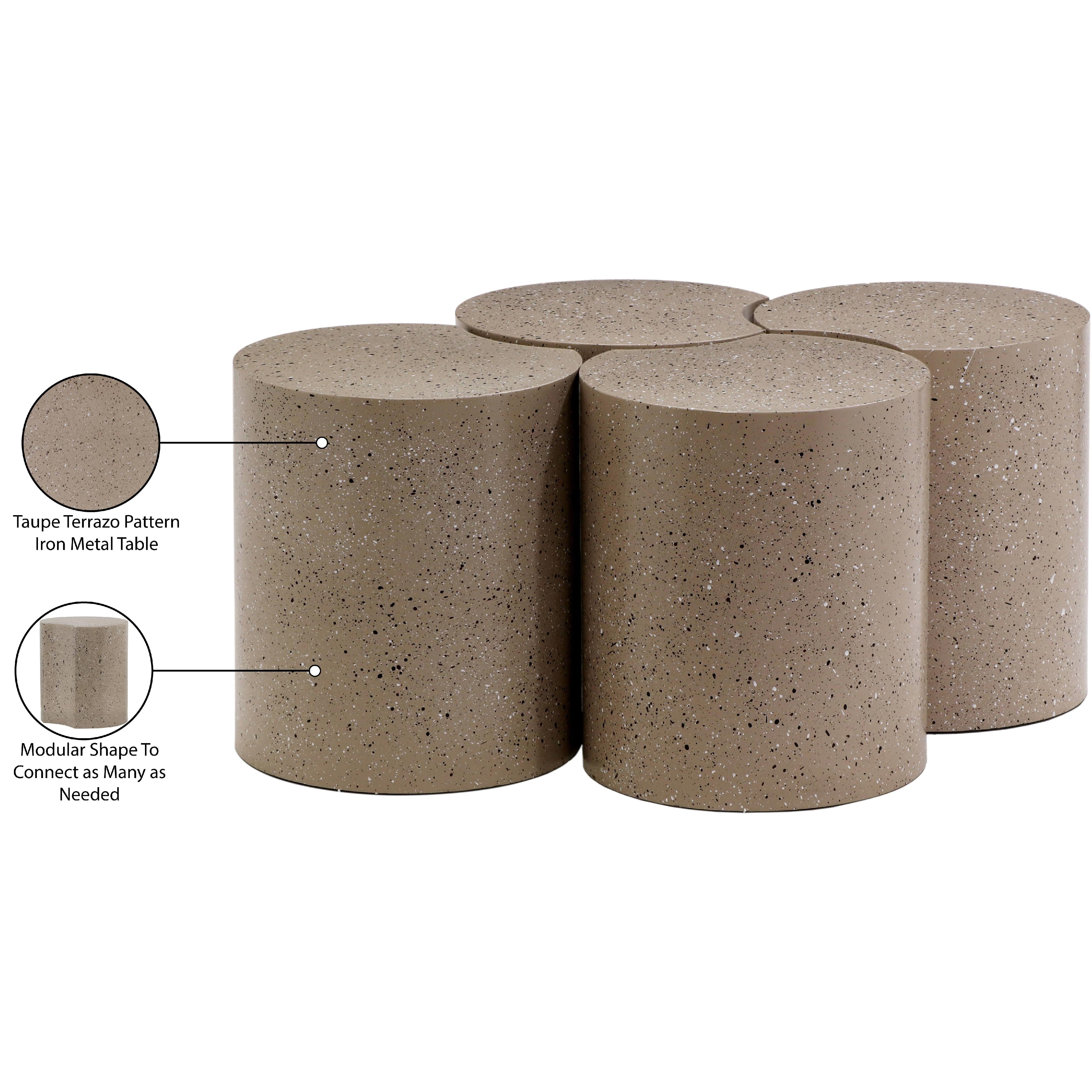 Meridian Dimple Taupe Coffee Table