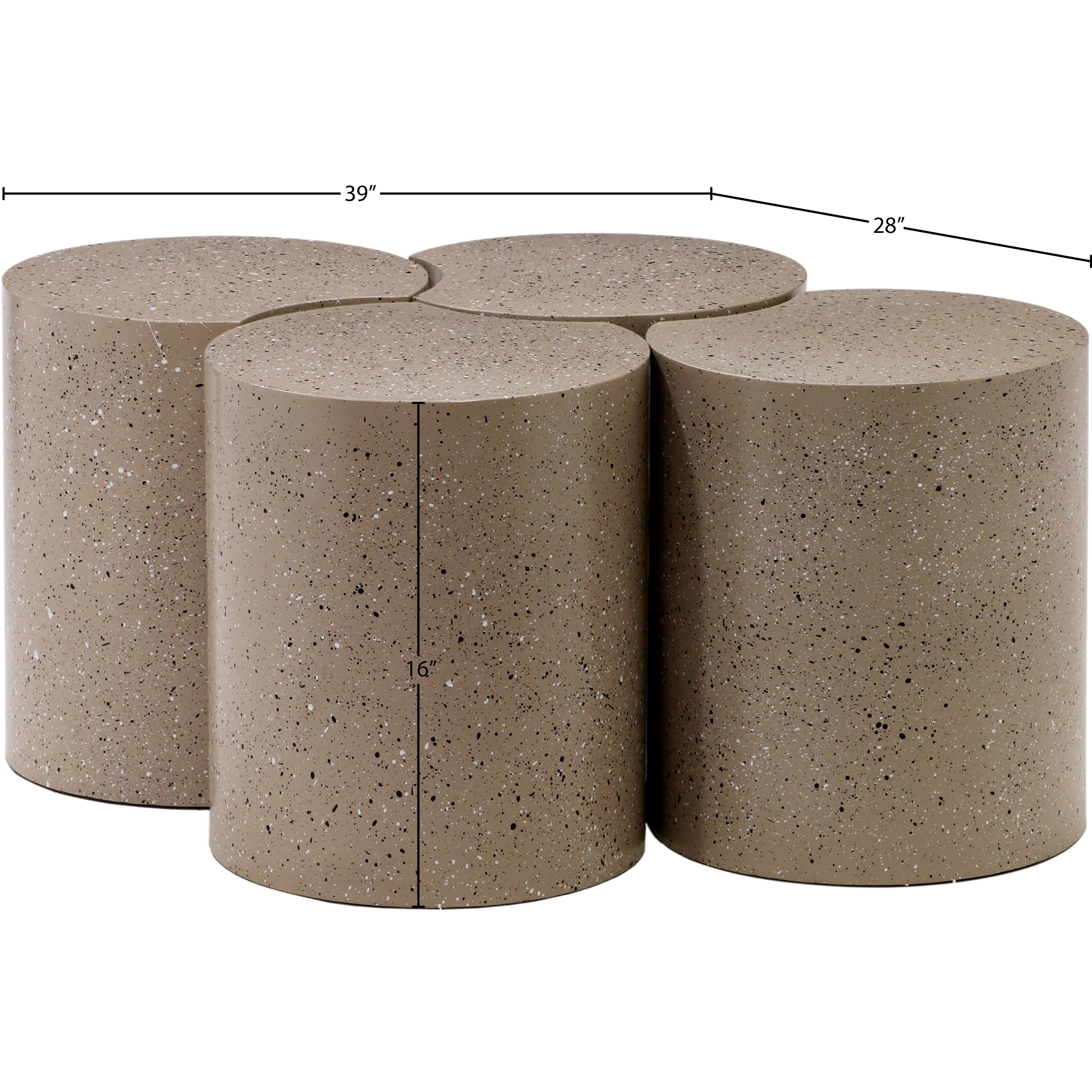 Meridian Dimple Taupe Coffee Table