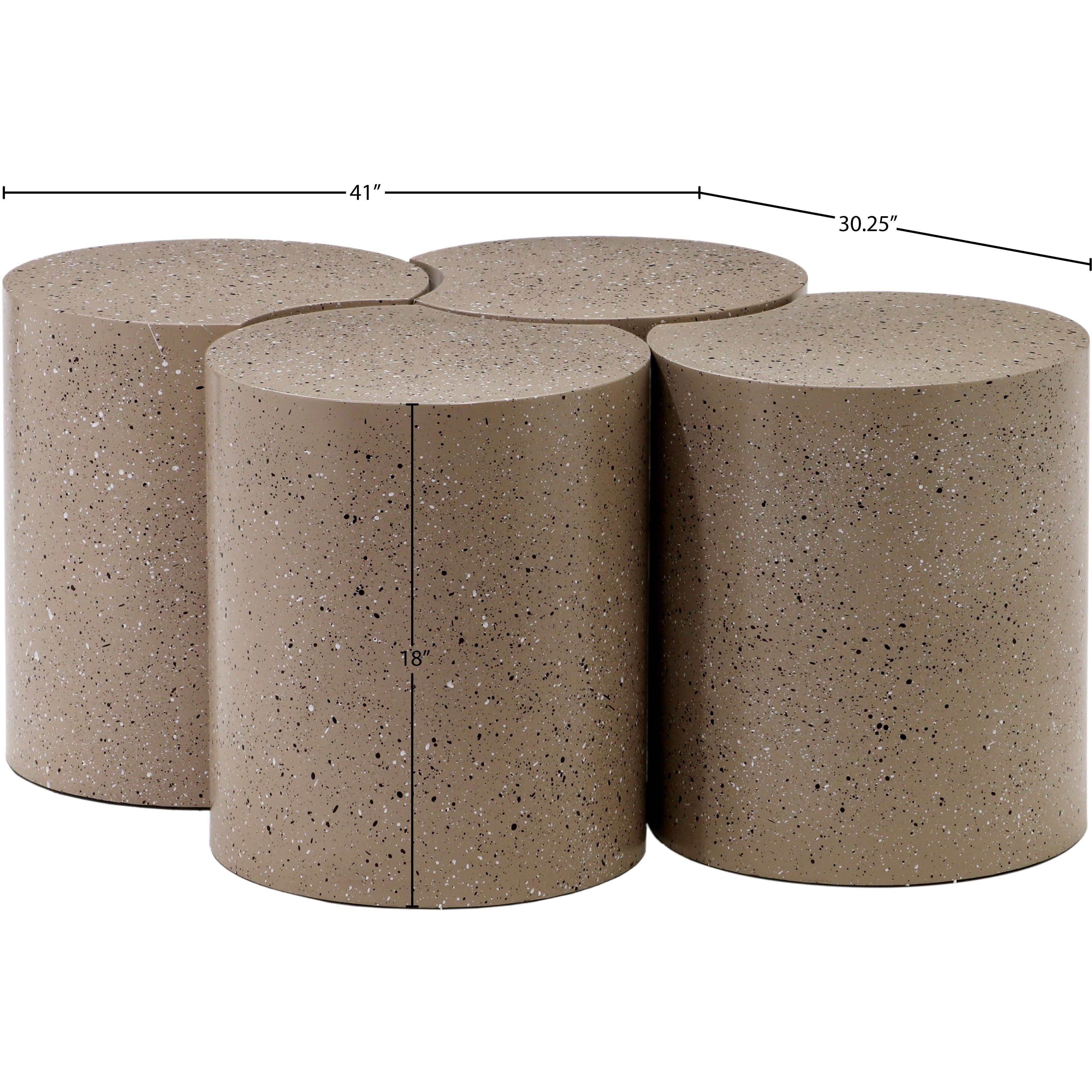 Meridian Dimple Taupe Coffee Table