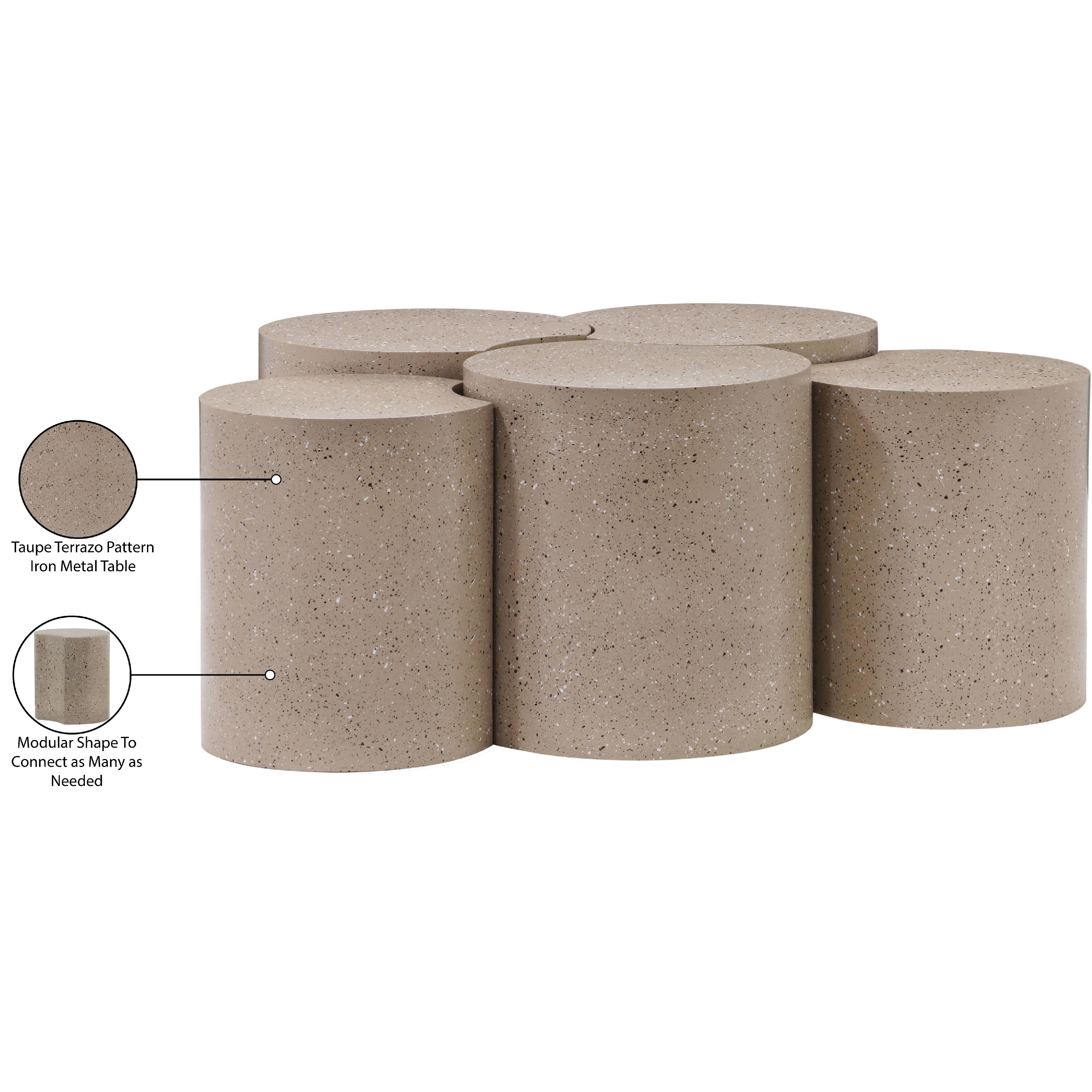 Meridian Dimple Taupe Coffee Table